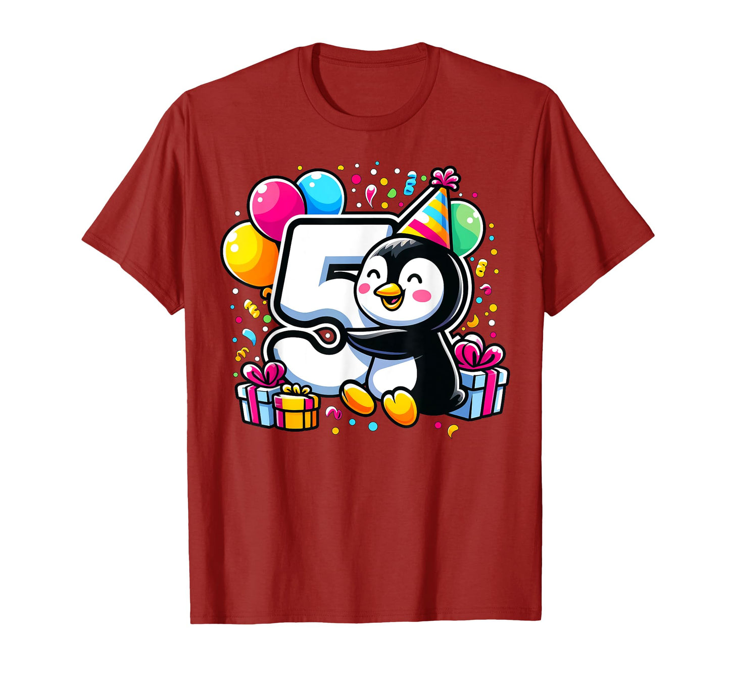 Kids Penguin Theme fifth Bday Party 5th Penguin Birthday T-Shirt