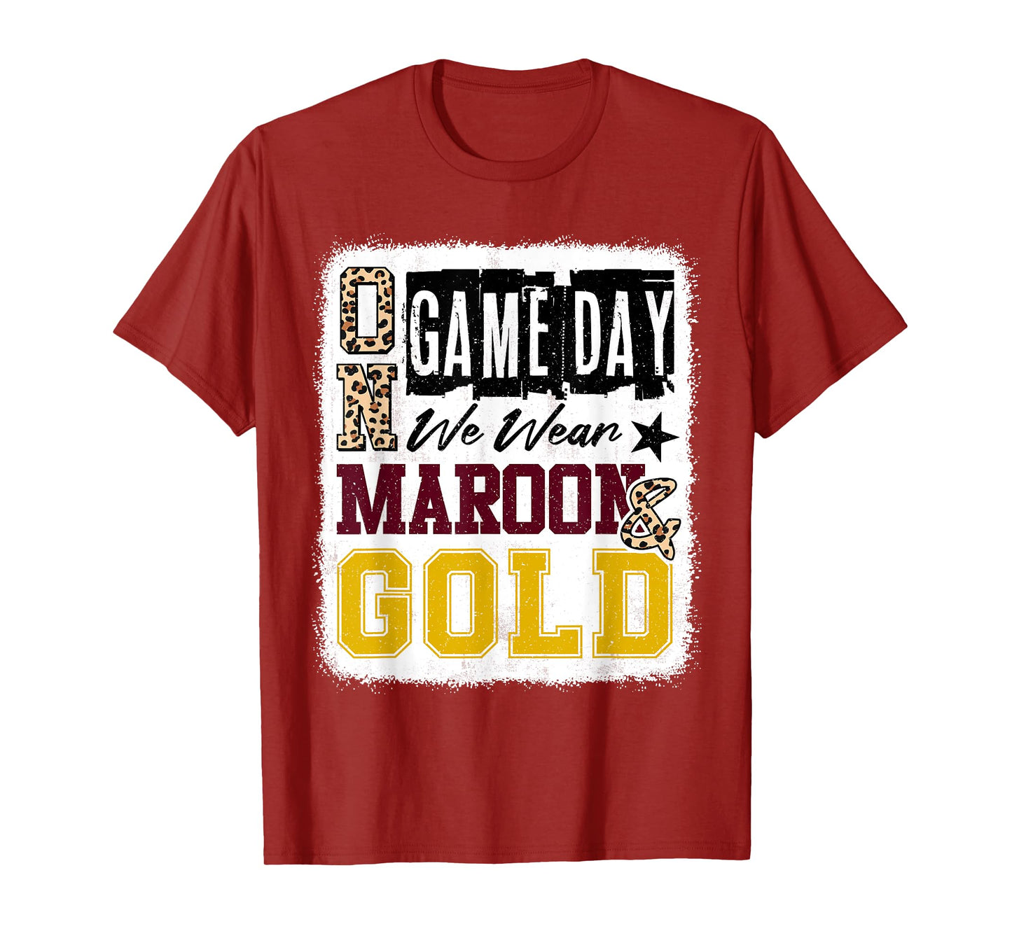 On Gameday Football We Wear Maroon And Gold School Spirit T-Shirt