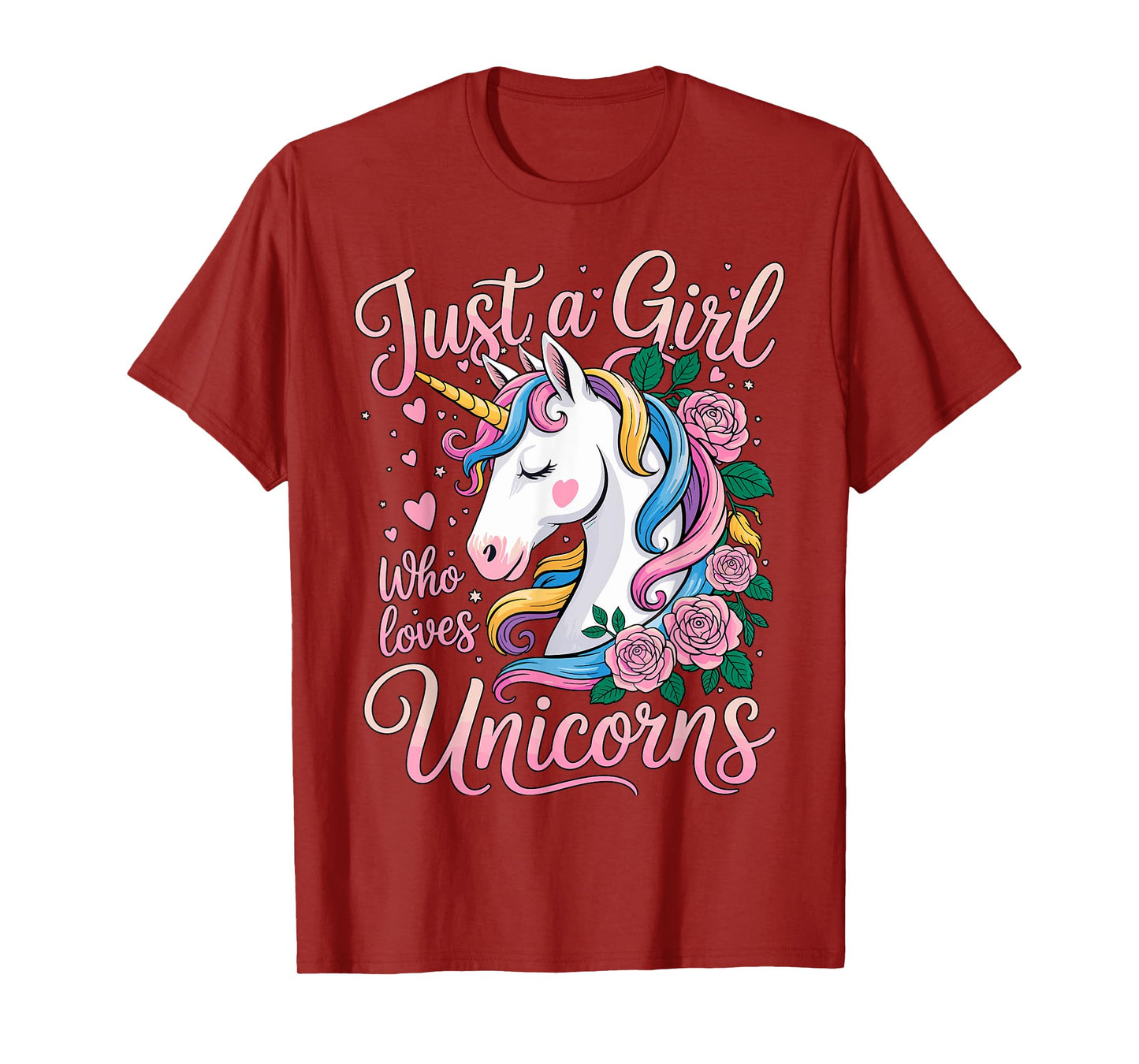 Unicorn Cute Just a Girl Who Loves Unicorns T-Shirt