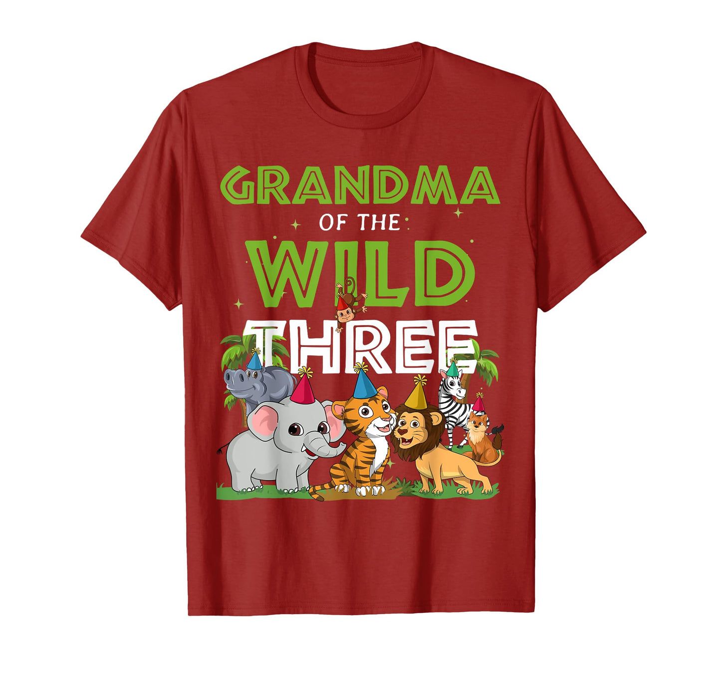 Grandma of the Wild Three Zoo Birthday Safari Jungle Animal T-Shirt