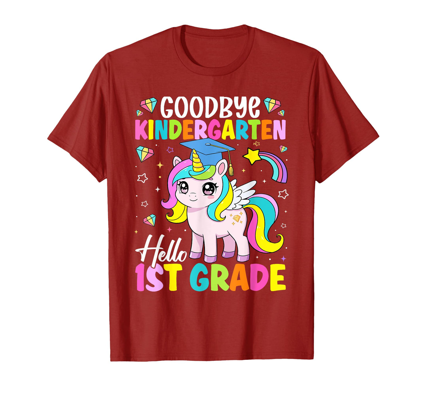 Graduation Goodbye kindergarten Hello 1st Grade Unicorn Girl T-Shirt