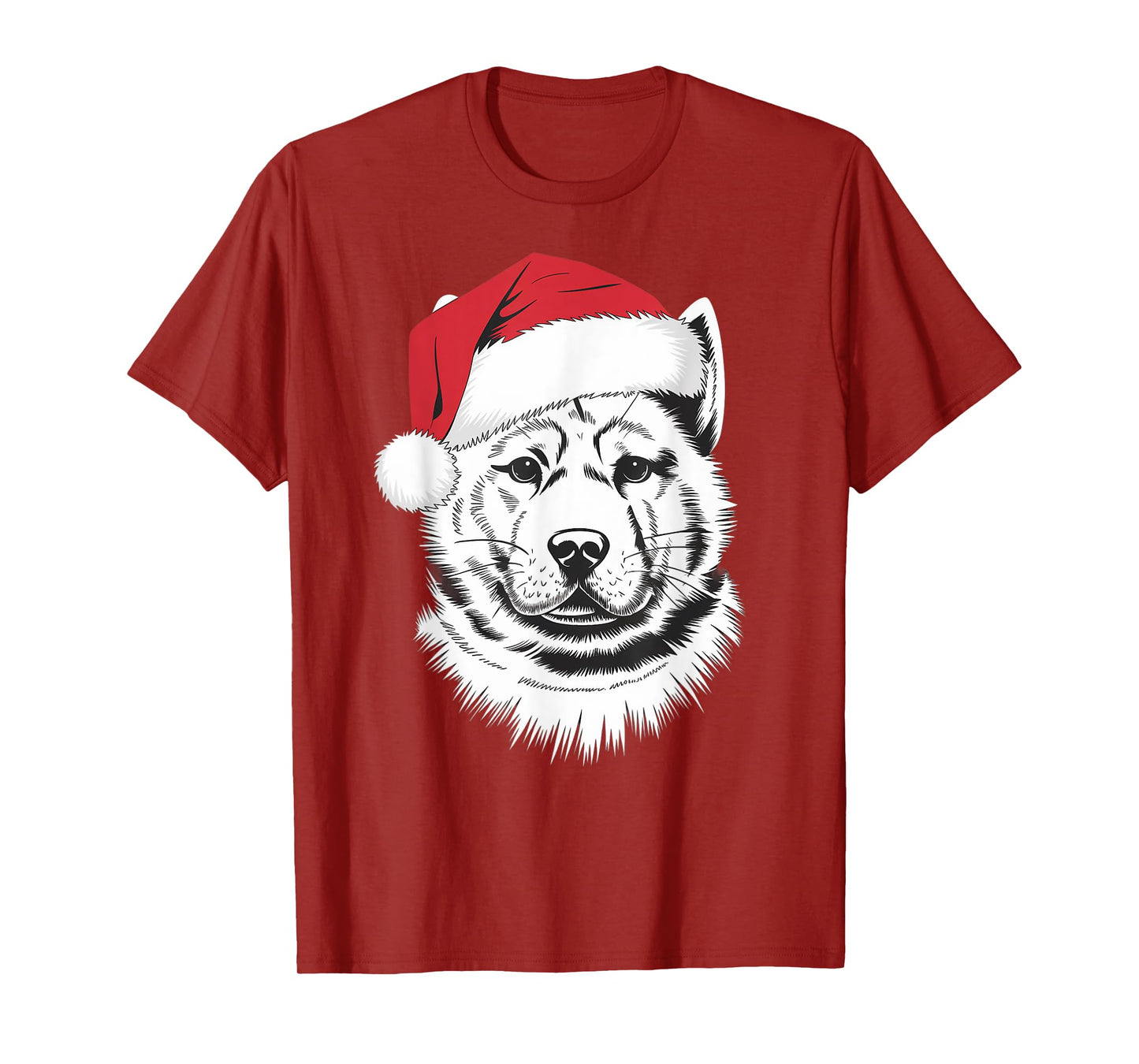 Joyful Akita Santa Dog on Akita Christmas T-Shirt
