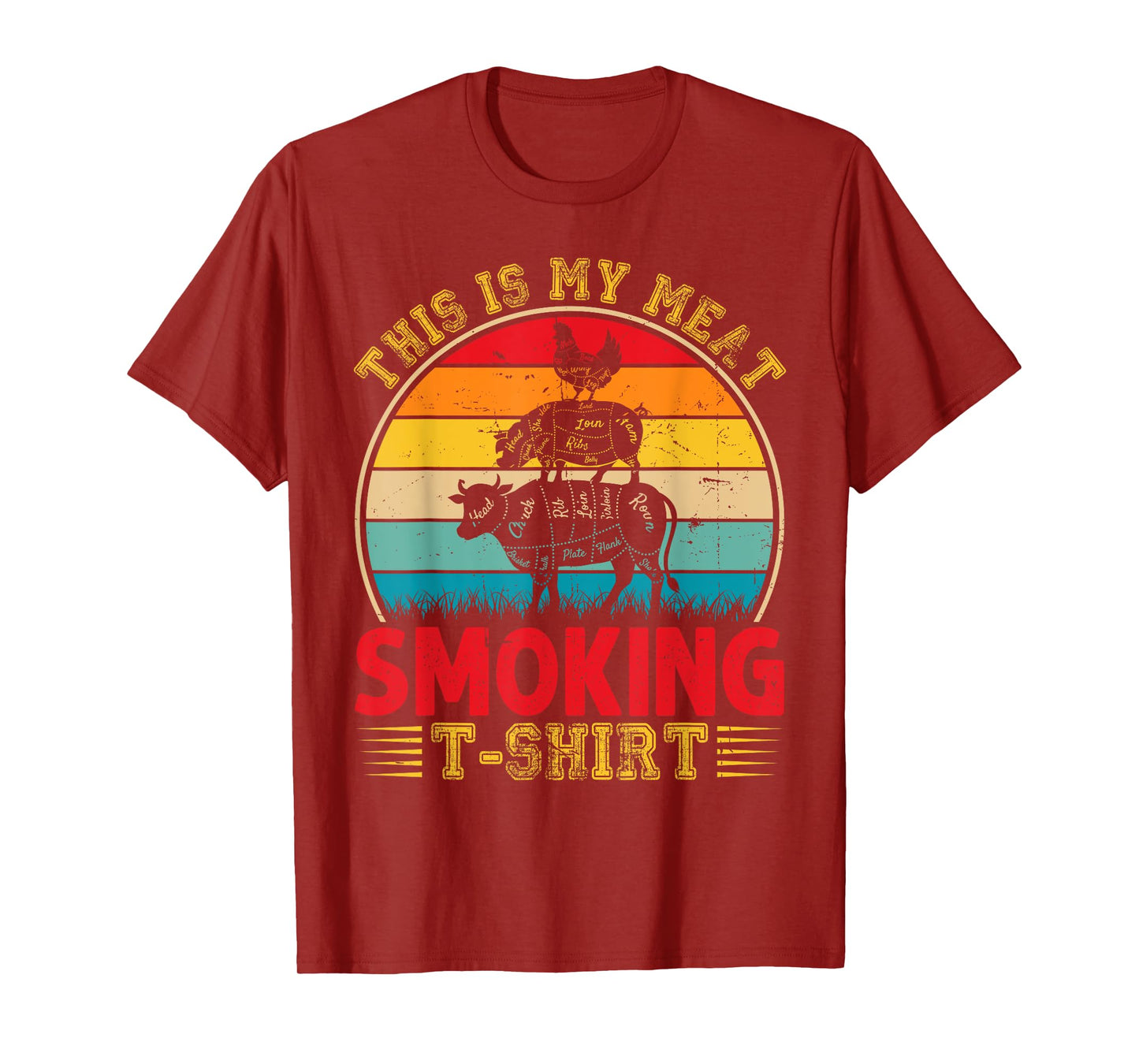 Vintage This Is My Meat Smoking T-shirt BBQ Smokers Lovers T-Shirt