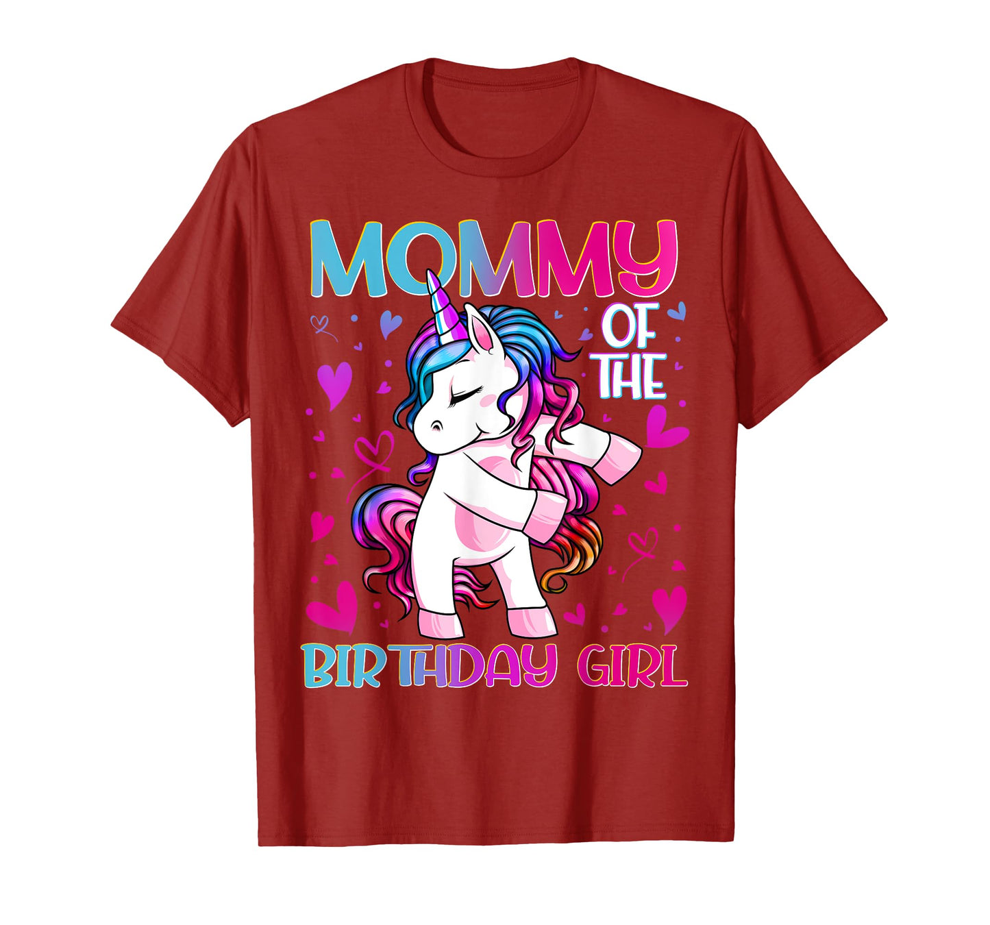 Mommy of the Birthday Girl Flossing Unicorn Mom Mommy Gifts T-Shirt