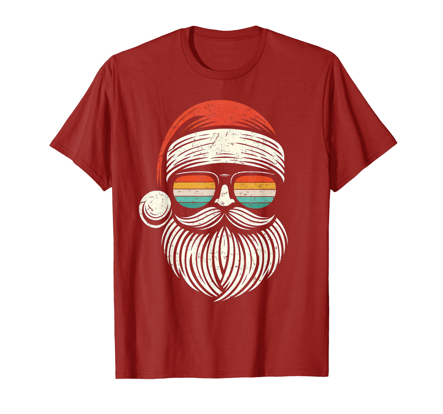 Christmas Santa Face Retro Sunglasses Xmas Men Women Kids T-Shirt
