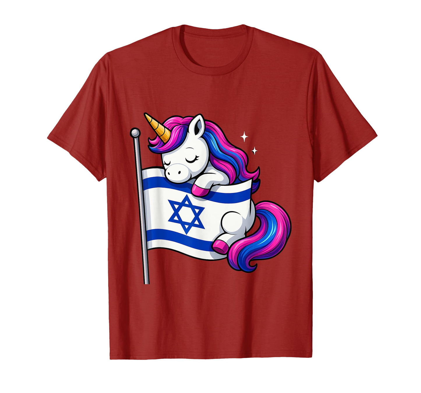 Unicorn Hug Cool Israel Flag Boys Girls Women Kids Israeli T-Shirt