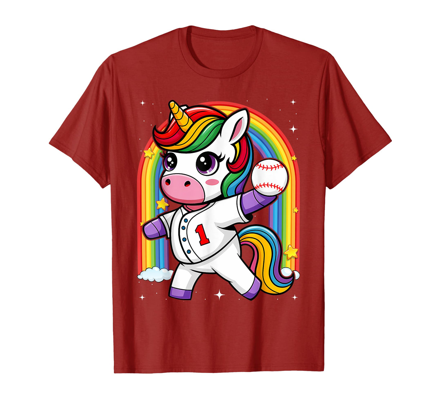 Unicorn Baseball Rainbow Baseball Lover I Unicorn Baseball T-Shirt