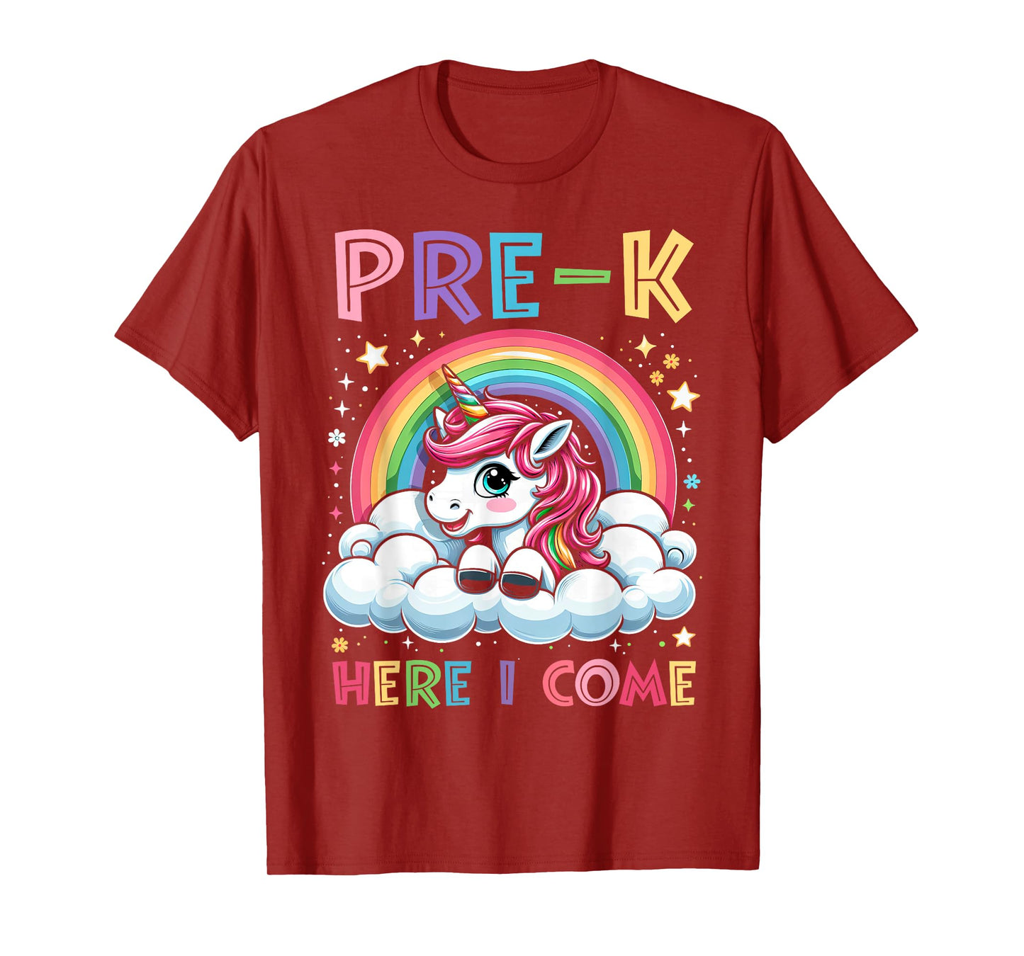 PreK Pre K Shirts For Girls Kids Unicorn Pre-K Here I Come T-Shirt