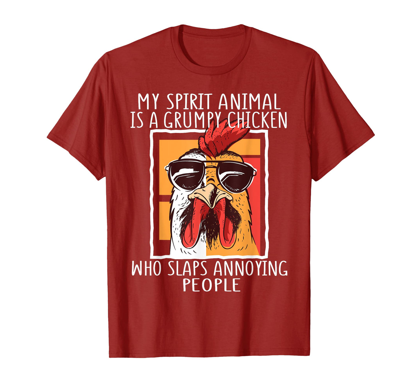 My Spirit Animal Is A Grumpy Chicken Funny Retro Vintage T-Shirt
