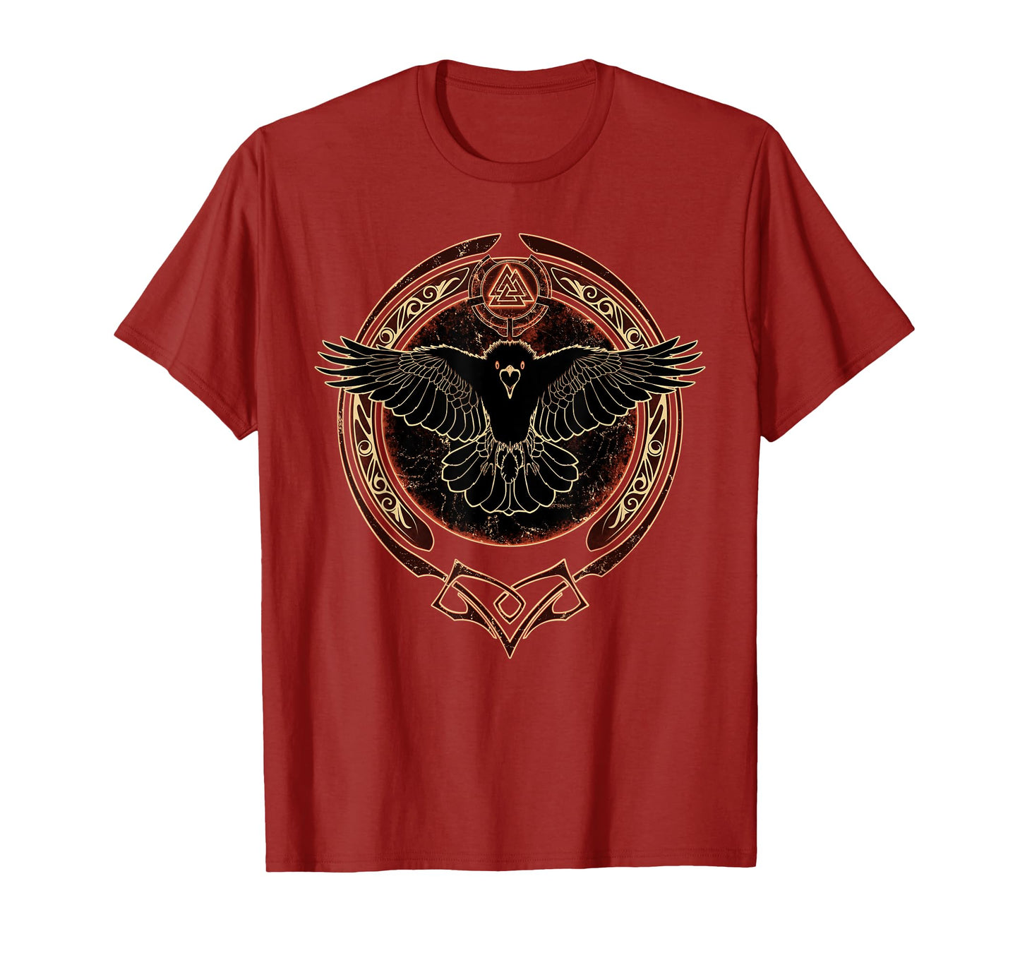 Hugin Viking Raven Valknut Symbol T-Shirt