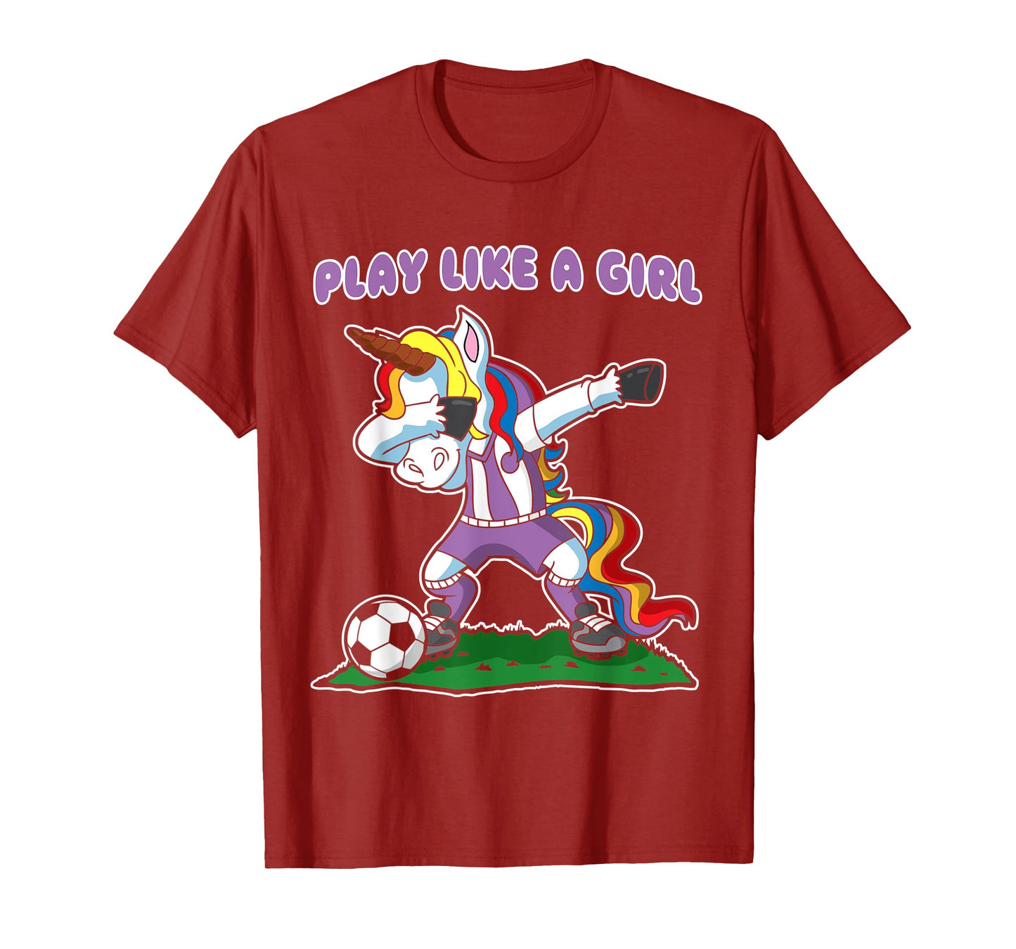 Soccer Unicorn Play Like A Girl Womens Kids Girls Gift T-Shirt