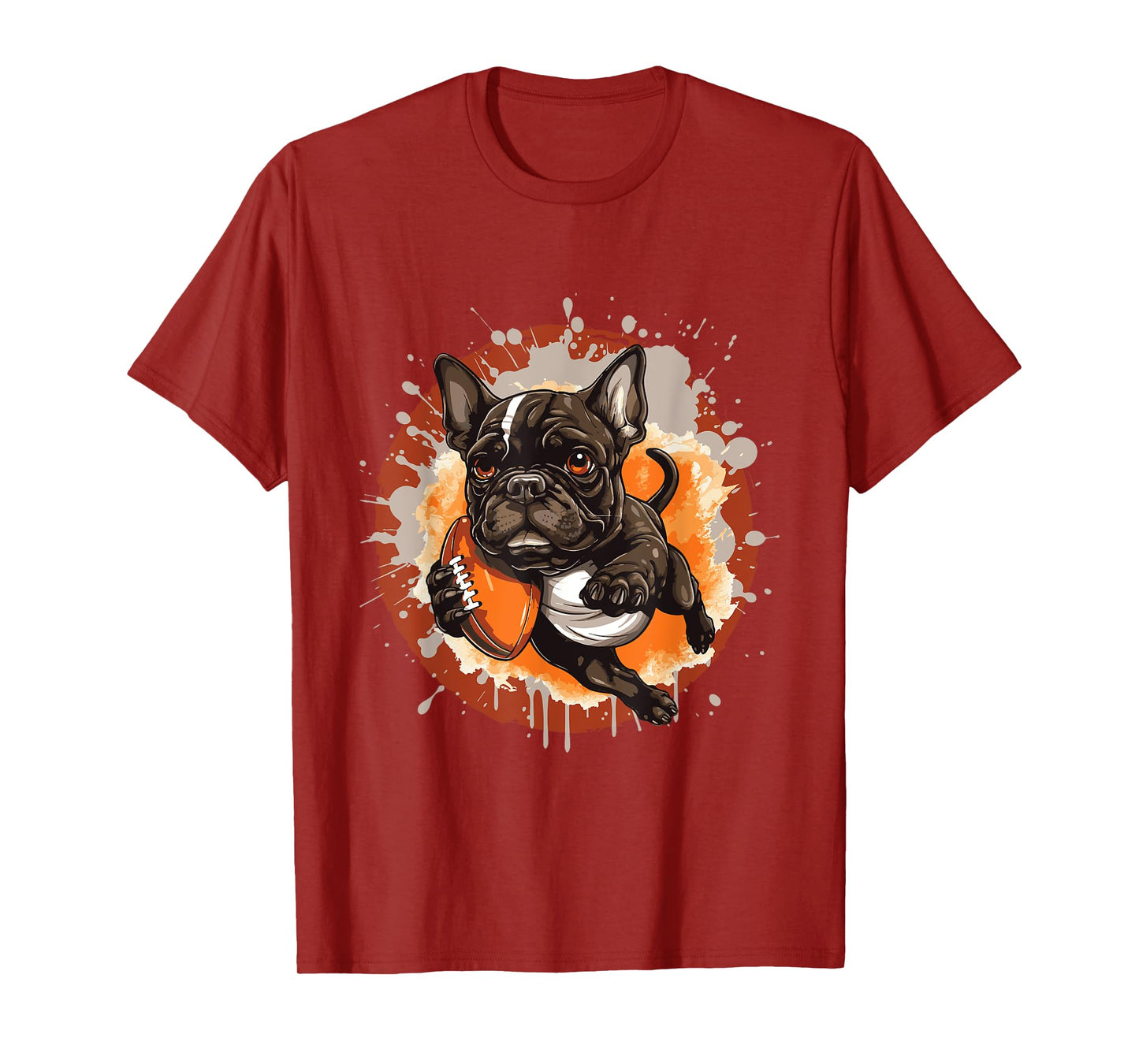 French Bulldog Dog Playing American Football T-Shirt