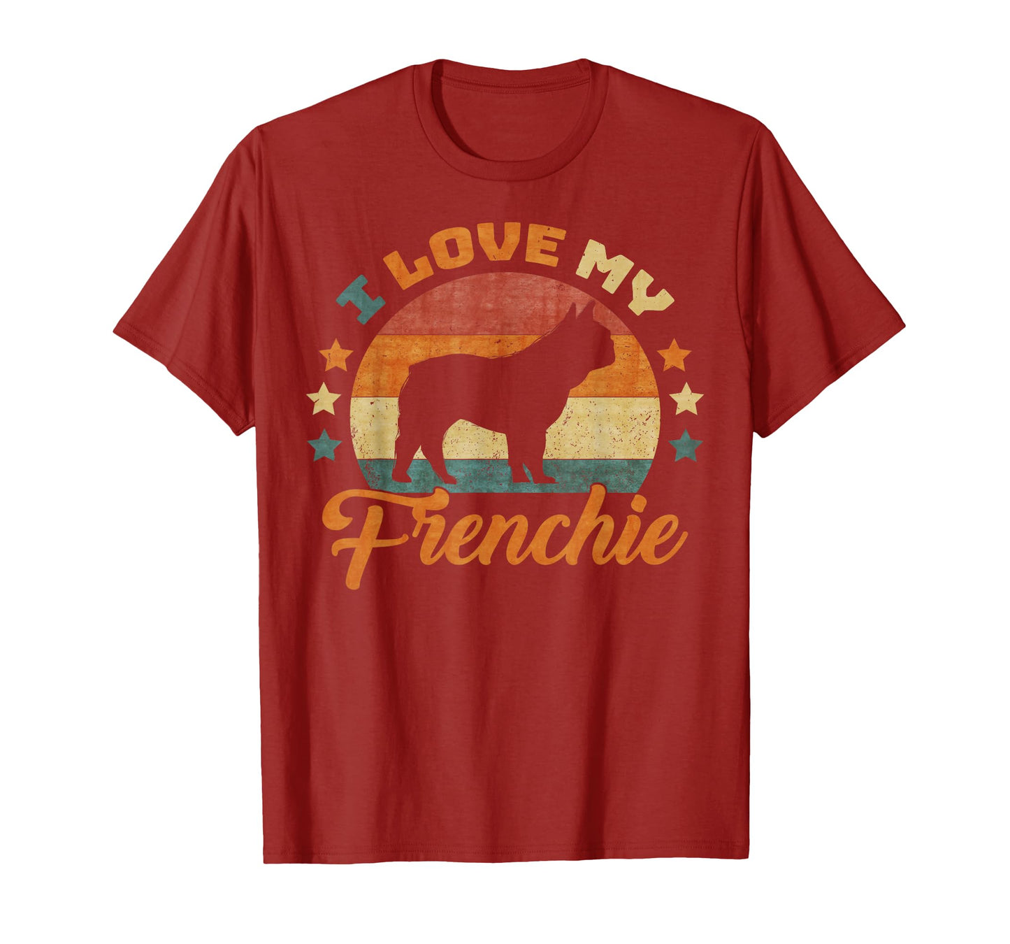 Vintage Retro I Love My French Bulldog Funny Frenchie Lover T-Shirt