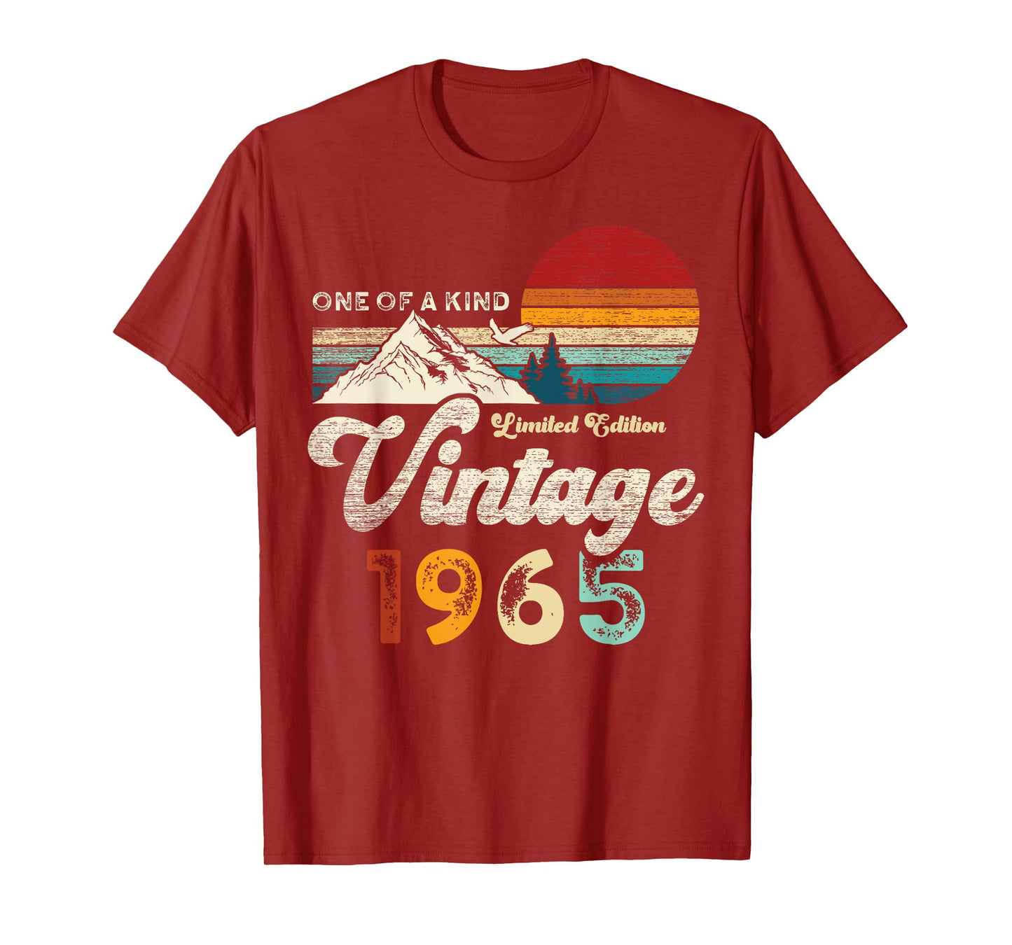 Vintage 1965 Mountains Eagle Retro 60th Birthday T-Shirt
