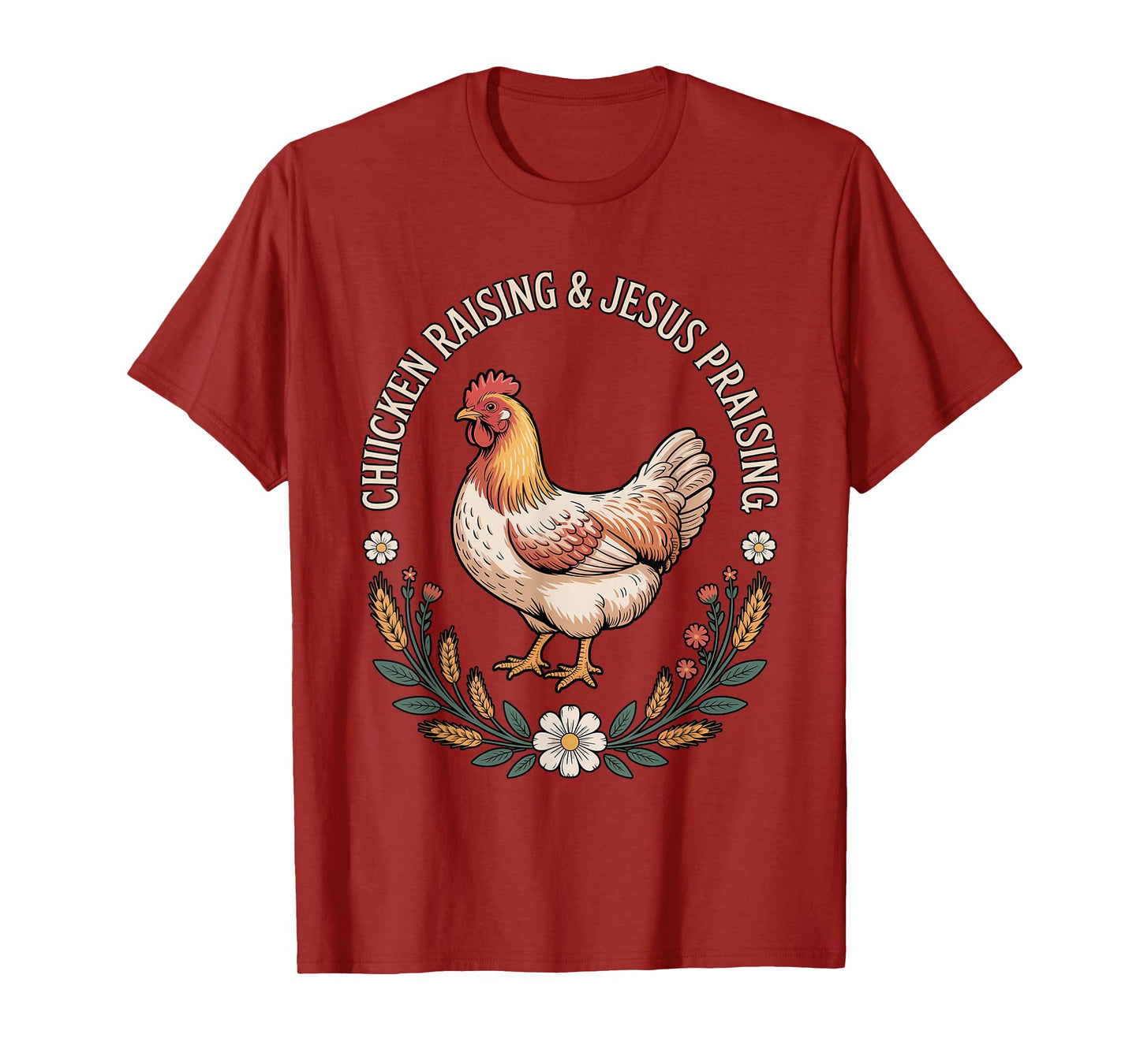 Chicken Raising And Jesus Praising Vintage T-Shirt