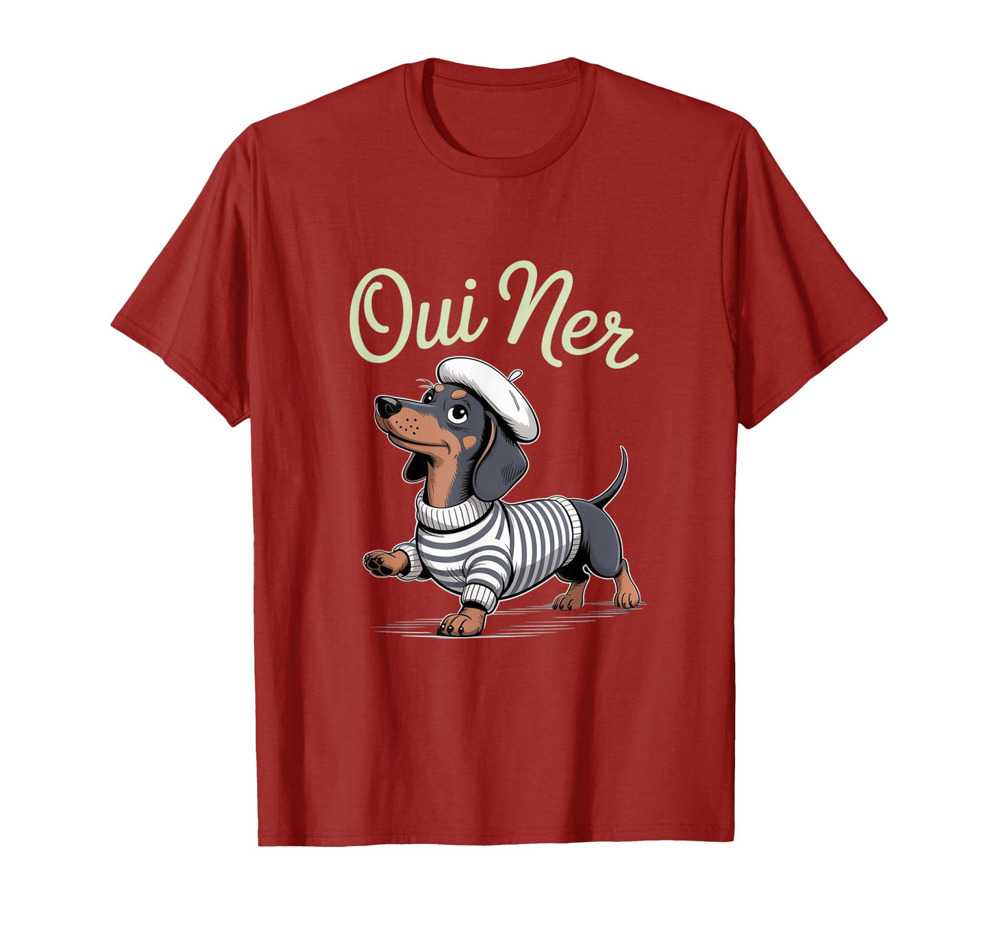 Oui Ner Dachshund Wiener Dog French Humor Funny Sausage Dog T-Shirt