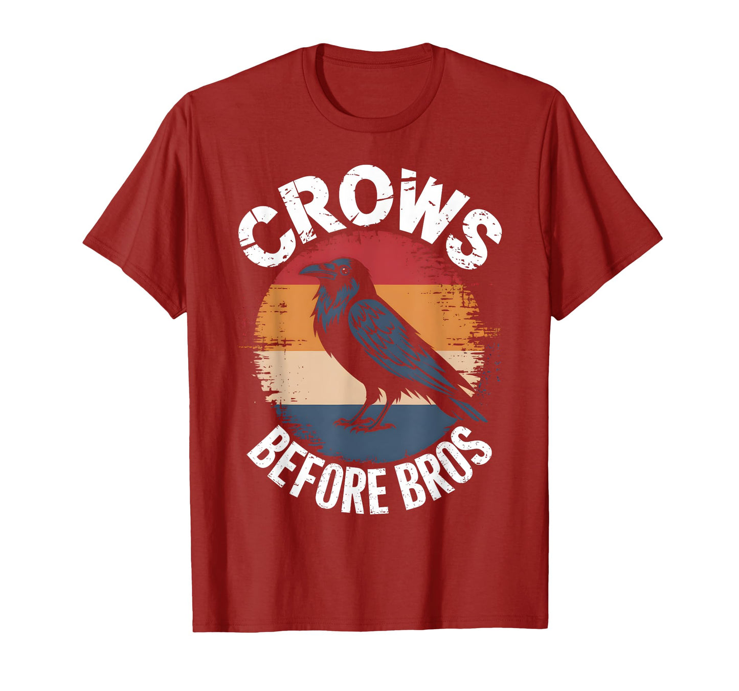 Crows Before Bros Design Dark Bird Witchcraft Retro Raven T-Shirt
