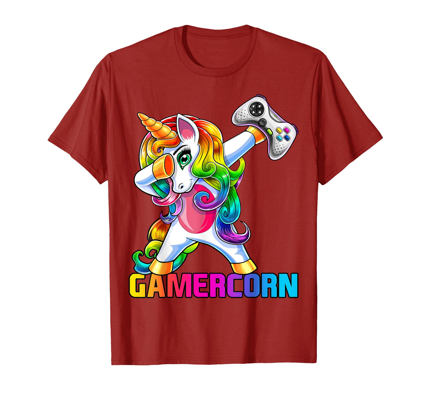 Gamercorn Dabbing Unicorn Video Game Controller Gamer Girl T-Shirt