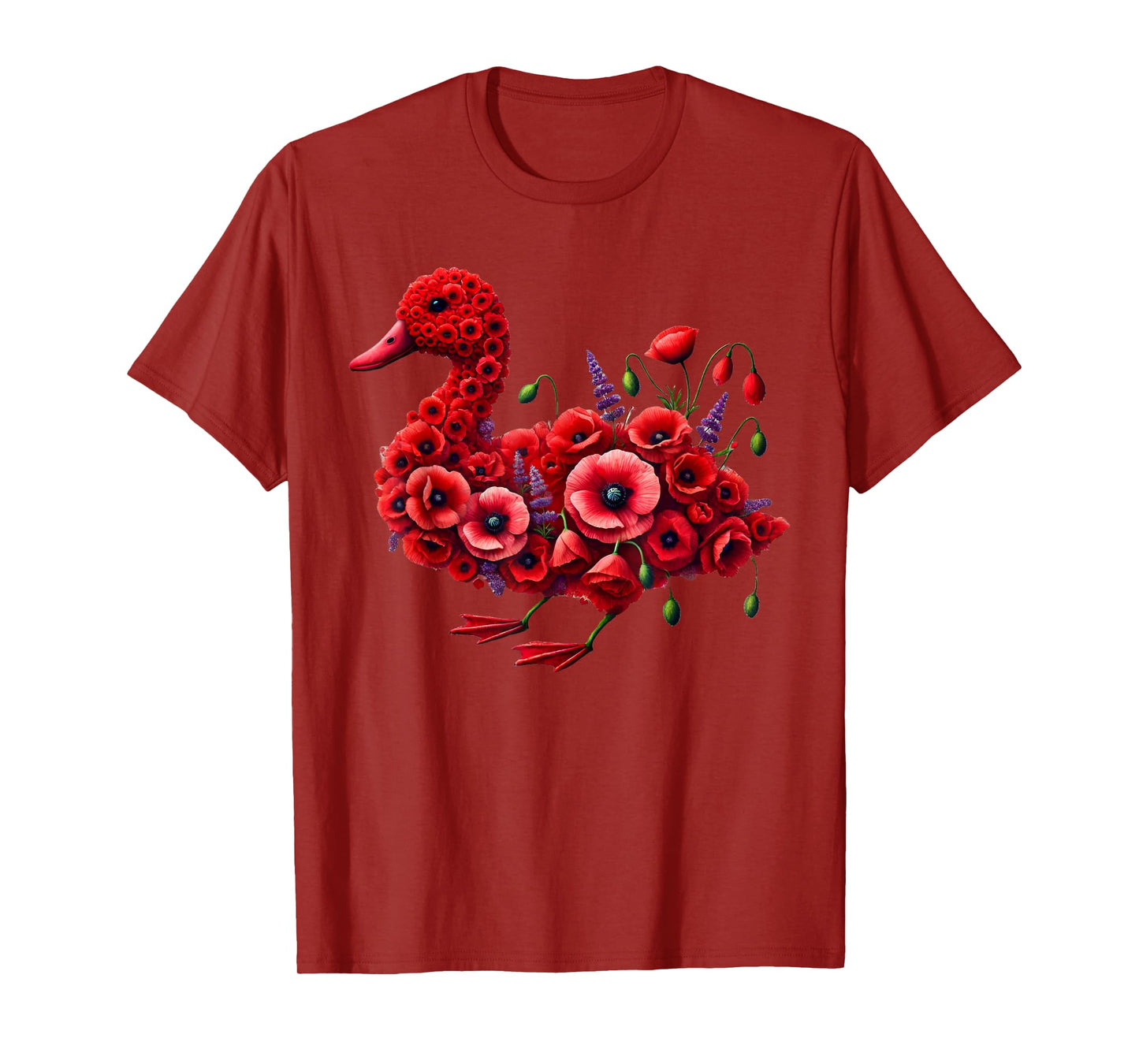 Poppy Duck Flower Gardening Floral T-Shirt