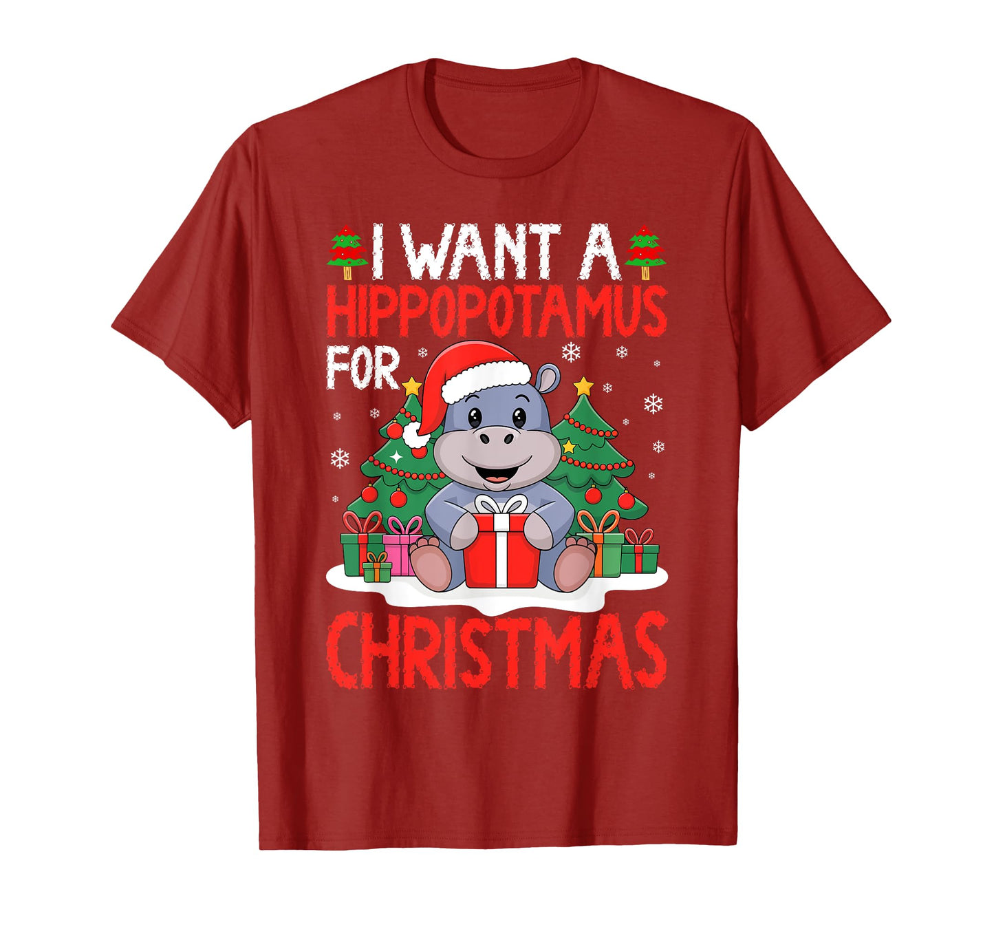 I Want A Hippopotamus For Christmas Shirt Xmas Hippo Lover T-Shirt