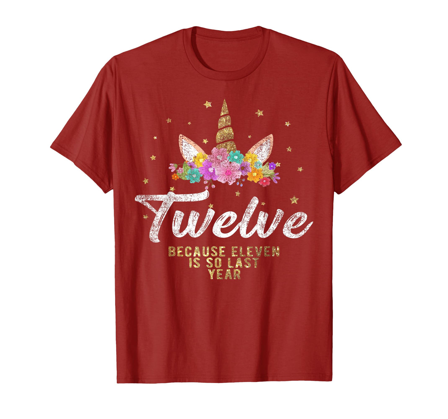 Unicorn Birthday Girl T Shirt For 12 Years Old Tee Gift 12th T-Shirt