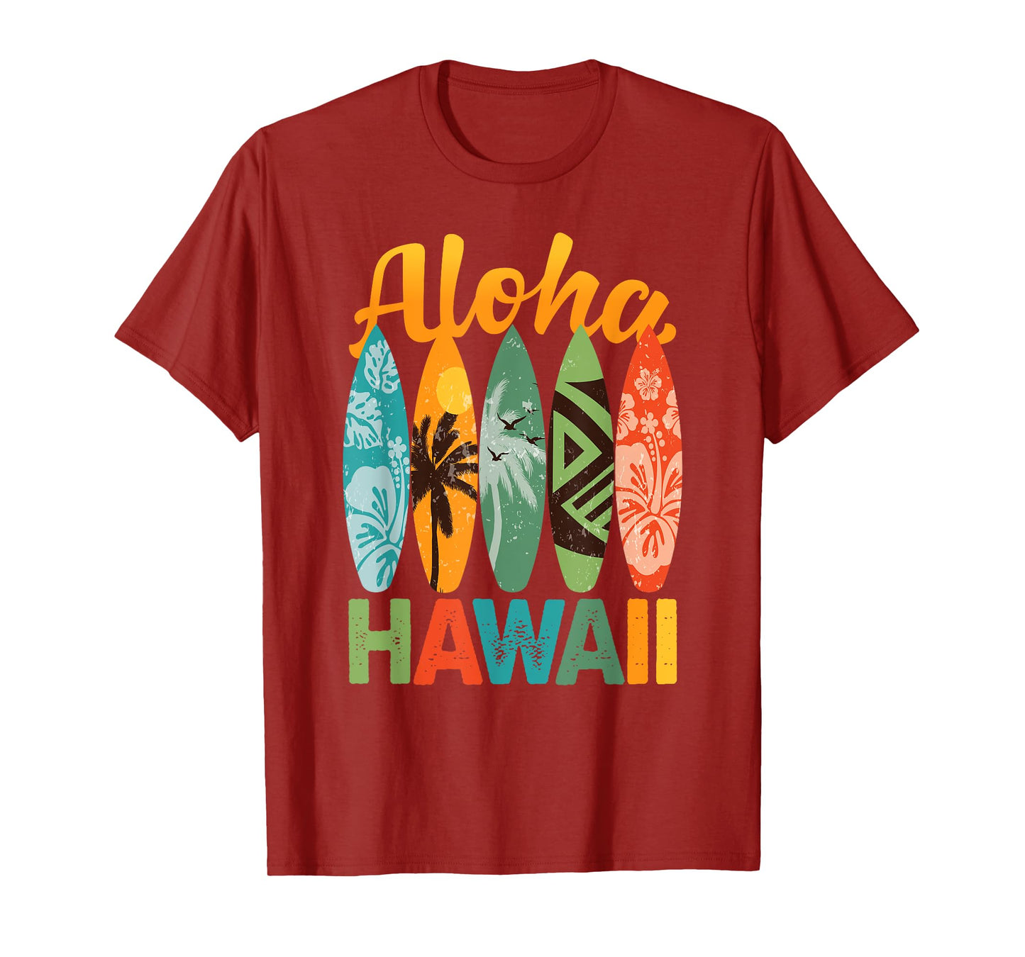 Retro Hawaiian Surfboard Aloha Hawaii Island Surfer T-Shirt