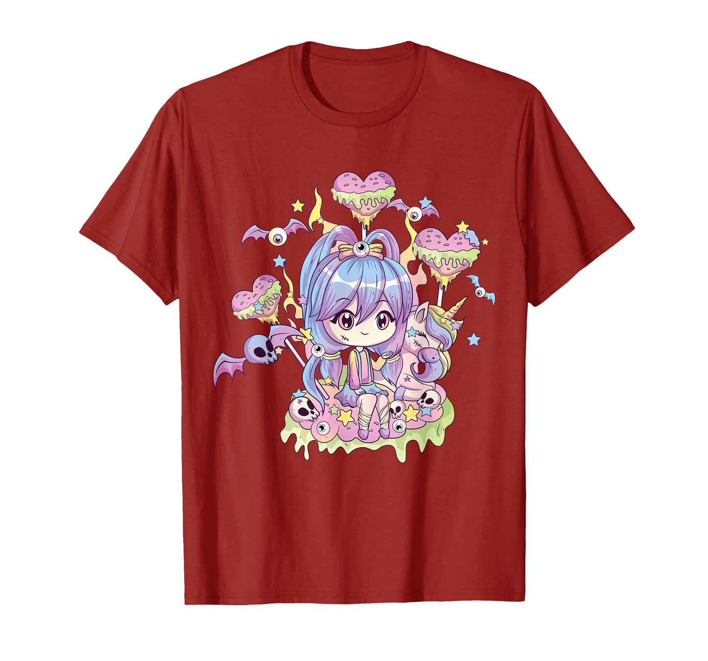 Pastel Goth Cute Creepy Girl Unicorn Kawaii Menhera Witchy T-Shirt