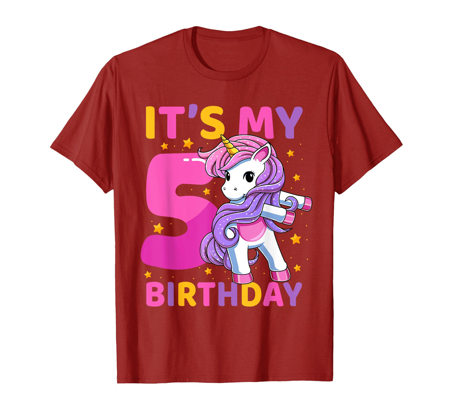 5 Years Old Unicorn Flossing 5th Birthday Party Girls Kids T-Shirt