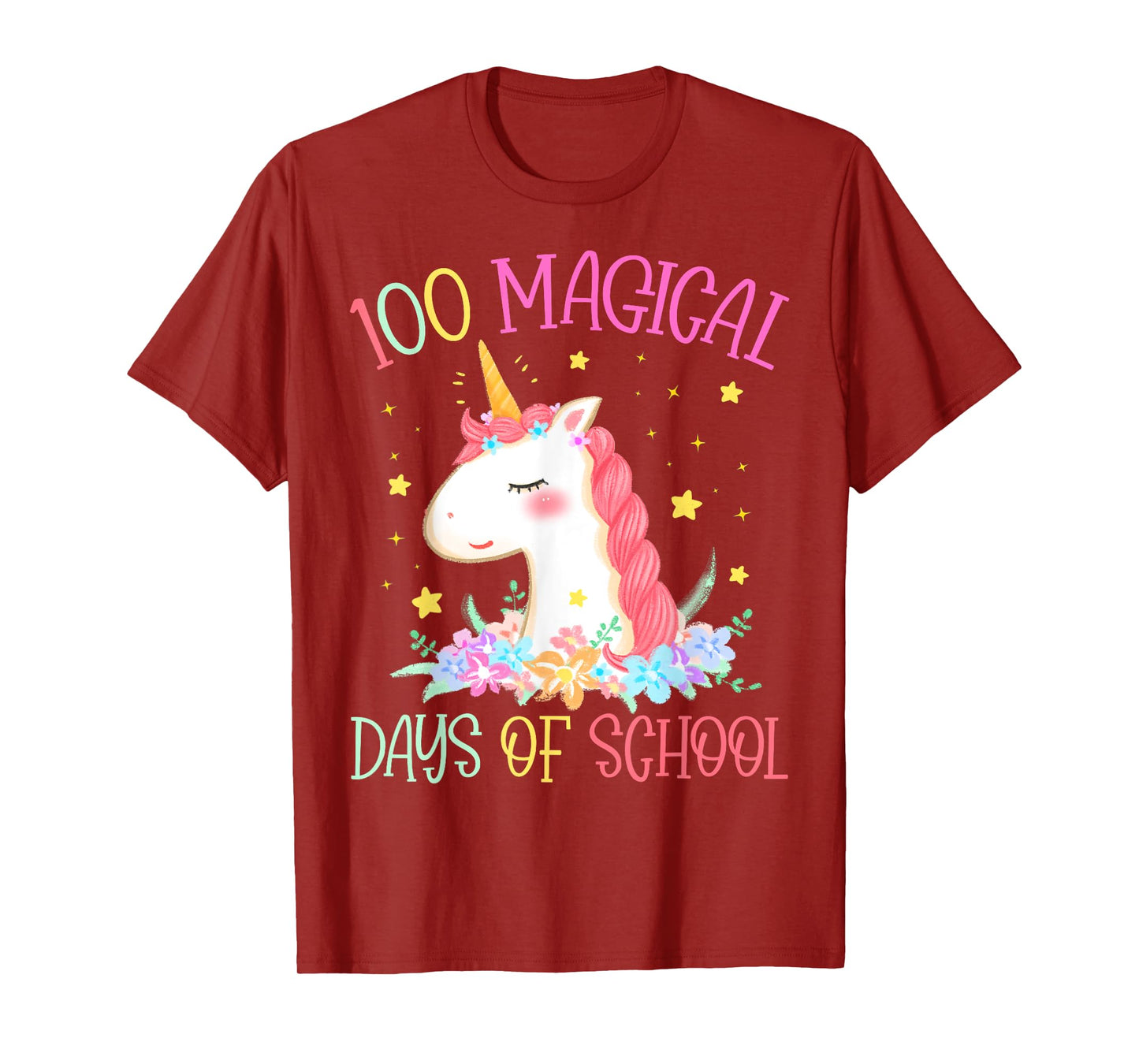 100th Day of School Unicorn 100 Magical Days Girls Teacher T-Shirt