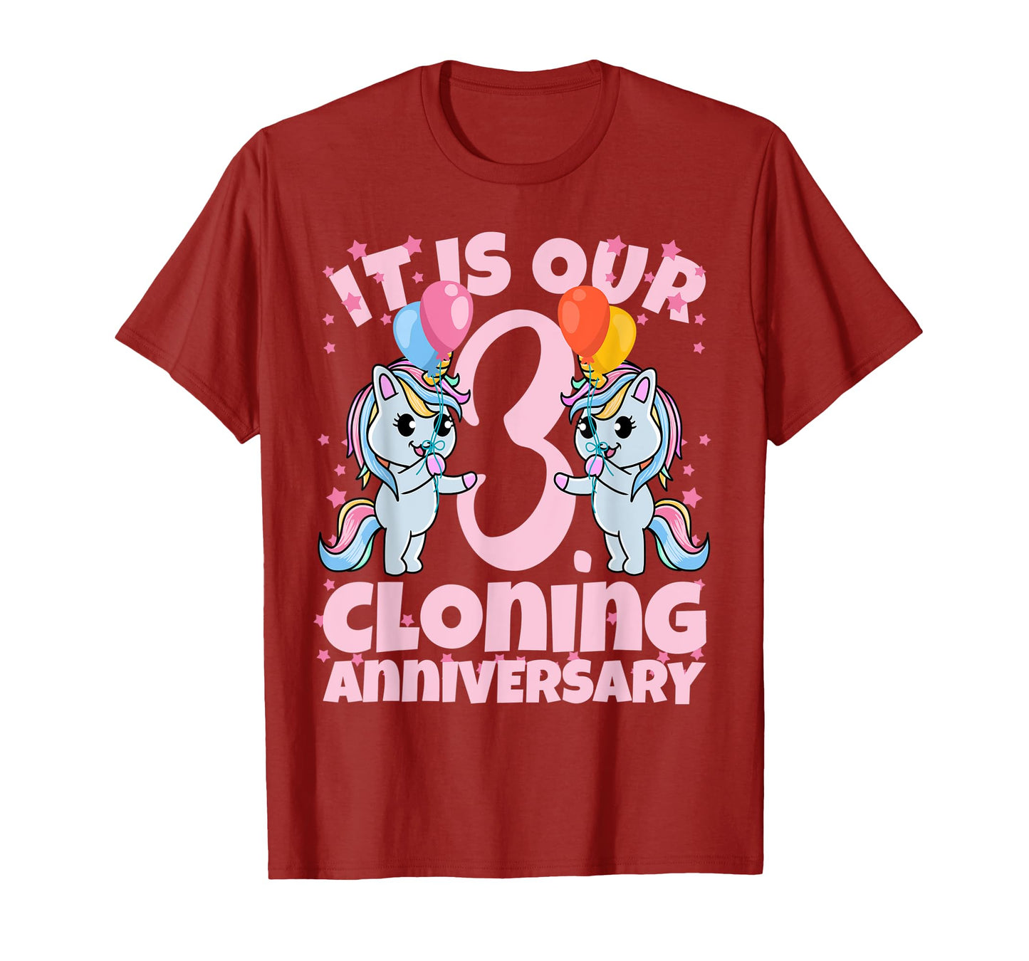 3rd Birthday Twins Girls Cloning Anniversary Sister Kids T-Shirt