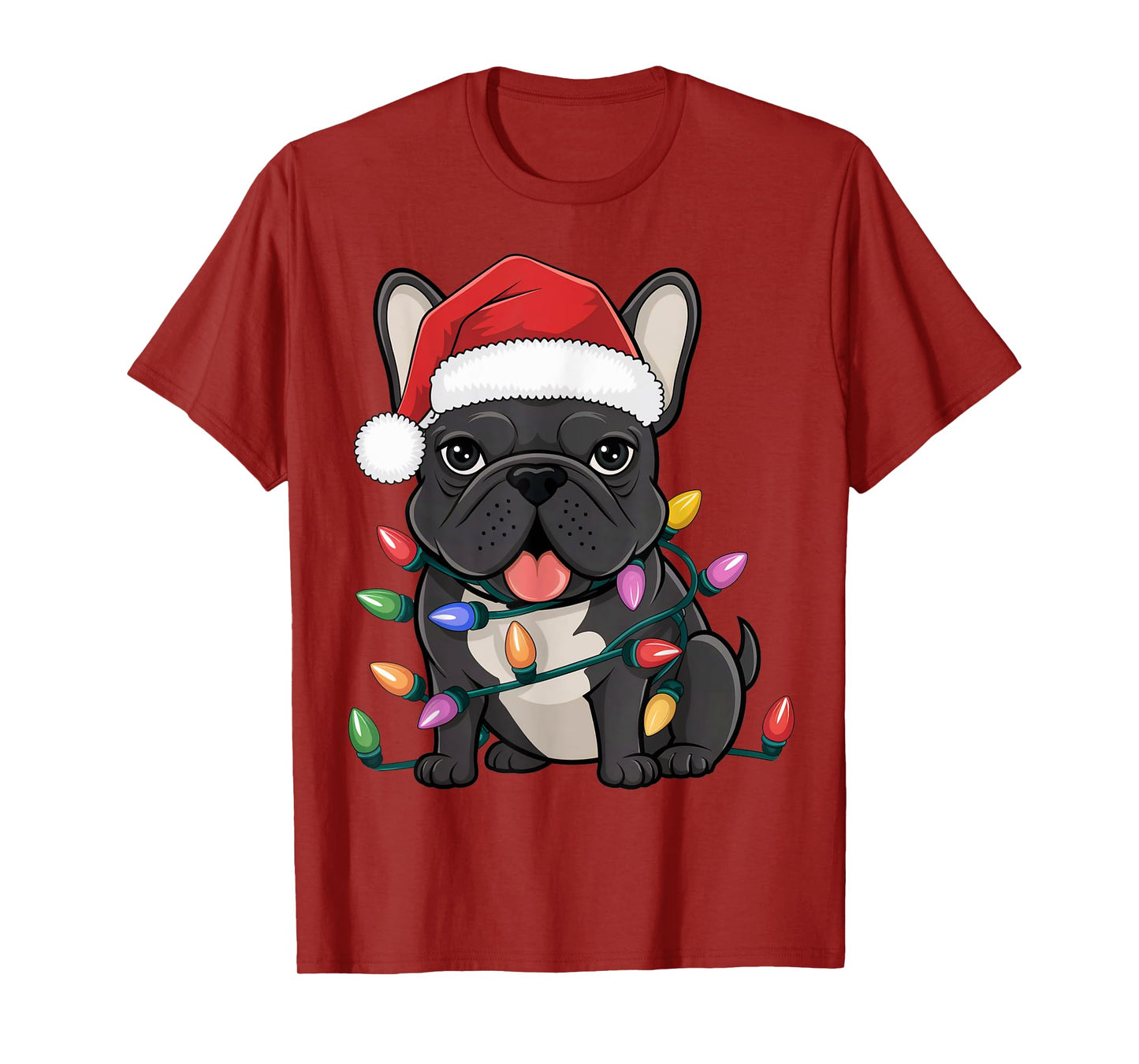 French Bulldog Christmas Lights Xmas Dogs Gifts Men Women T-Shirt
