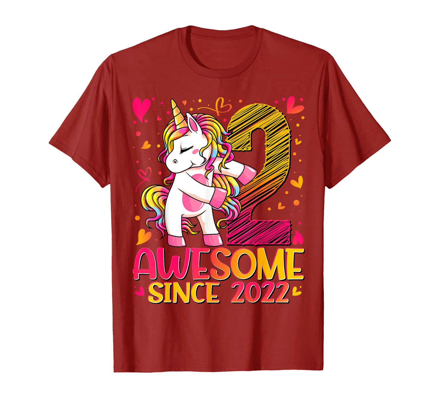2 Years Old Flossing Unicorn Gifts 2nd Birthday Girl Party T-Shirt