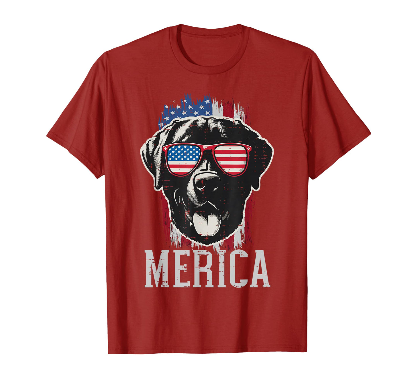 4th Of July Dog Labrador Merica US Flag Men Women Kids T-Shirt