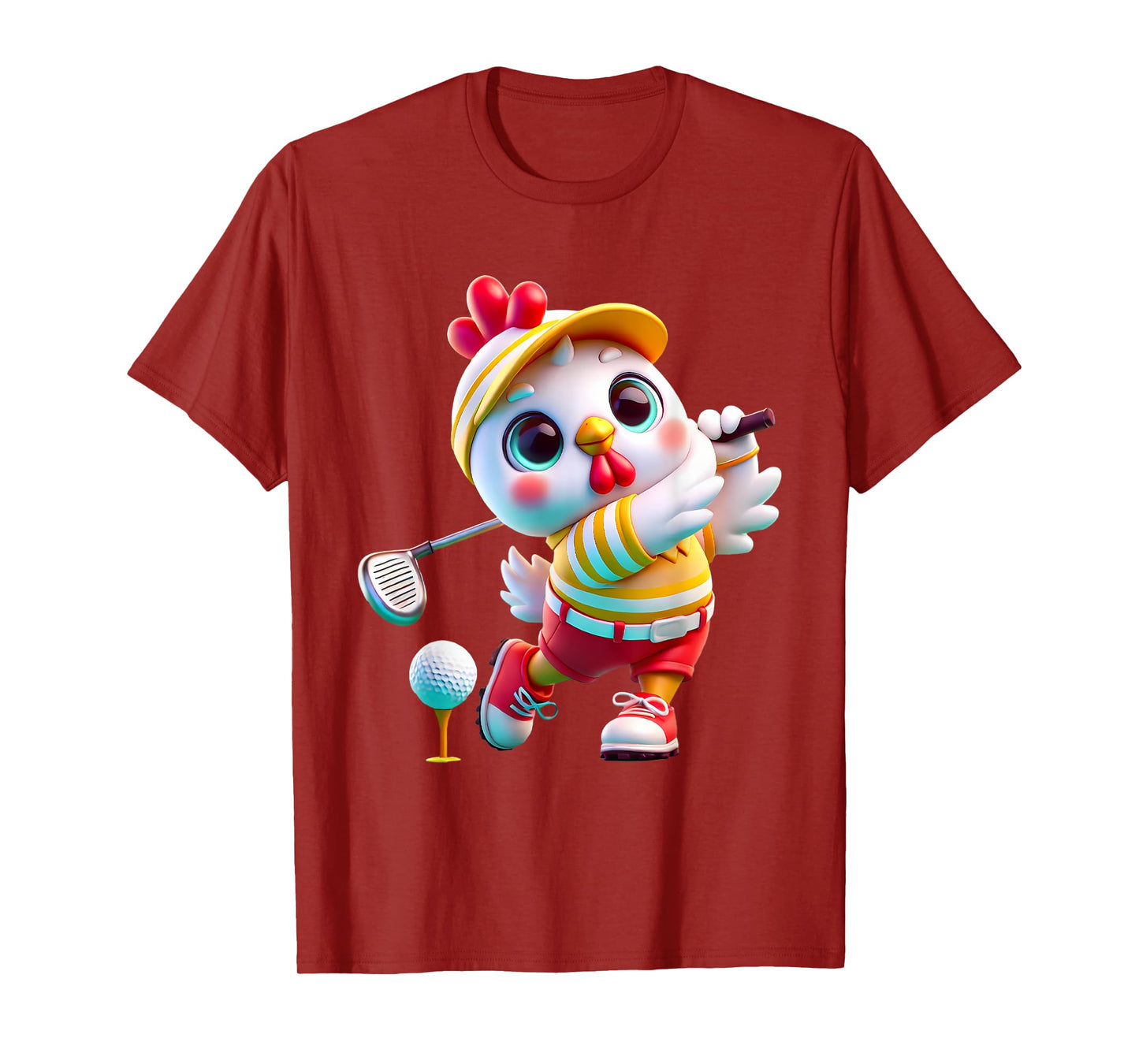 Cute Chicken Playing Golf Golfer Golfing Men Women Kids T-Shirt