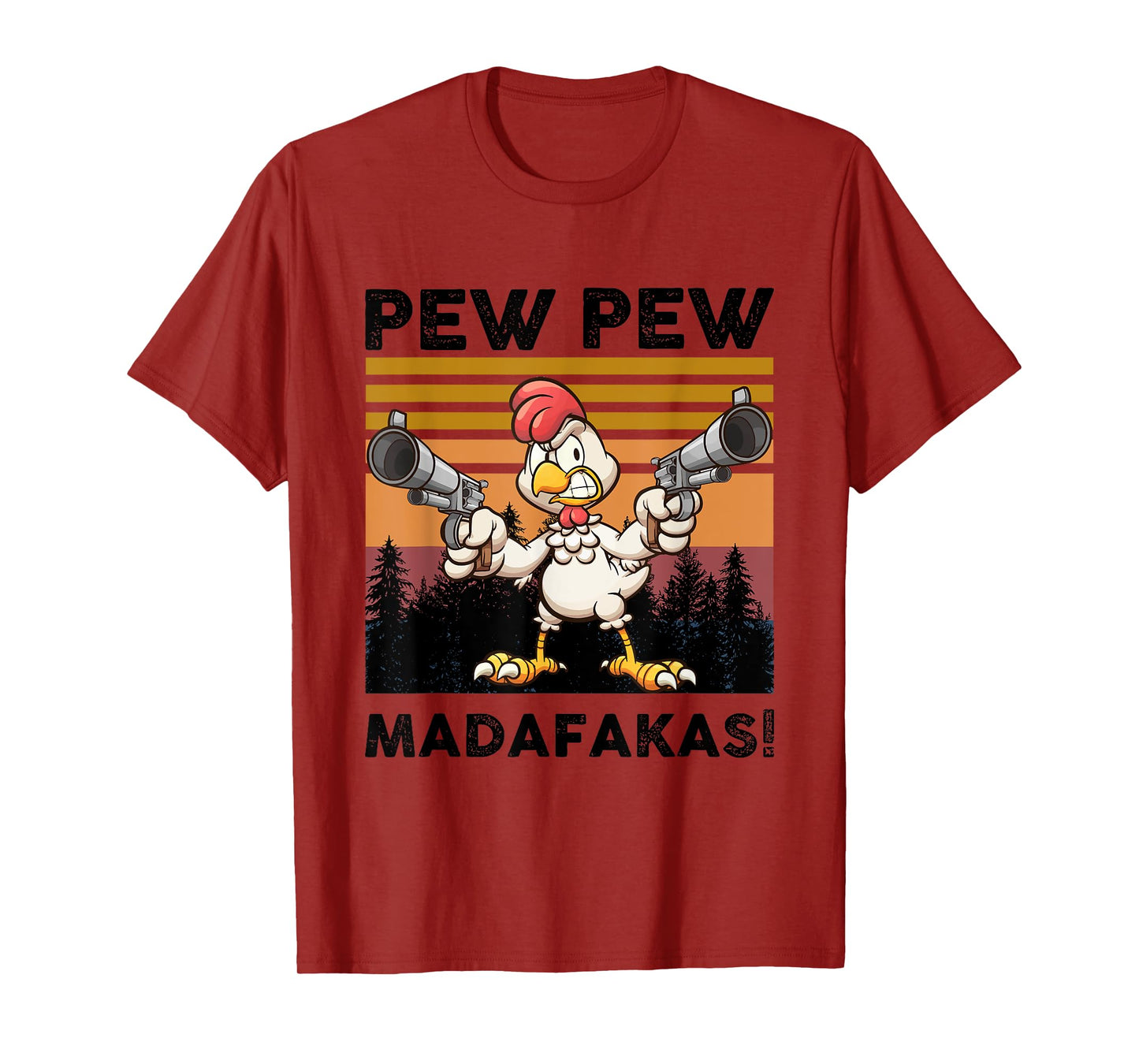 PEW Madafakas Turkey With Gun Retro Vintage Thanksgiving T-Shirt