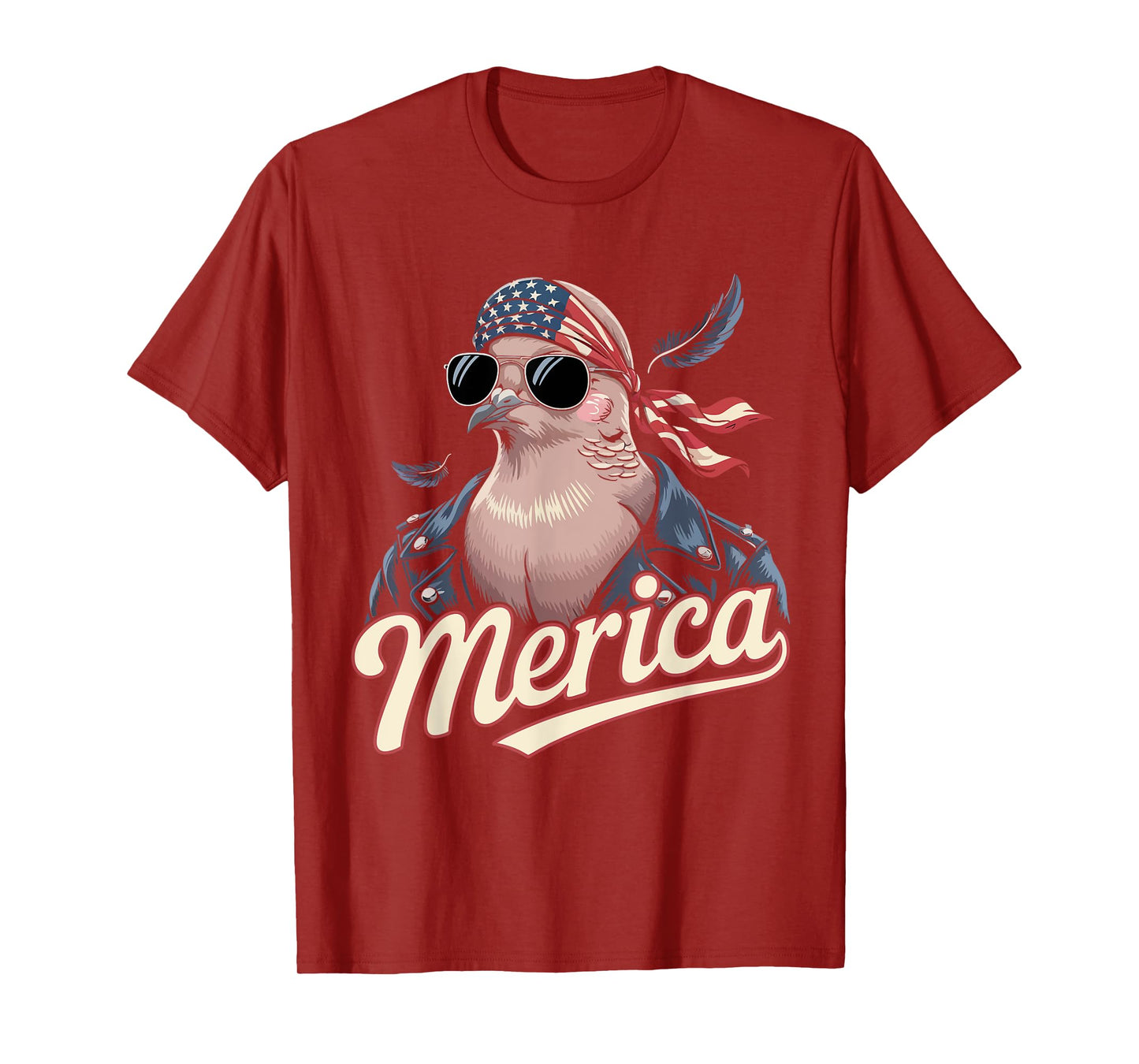 Mourning Dove Bird Lover Sunglasses USA Flag 4th of July T-Shirt