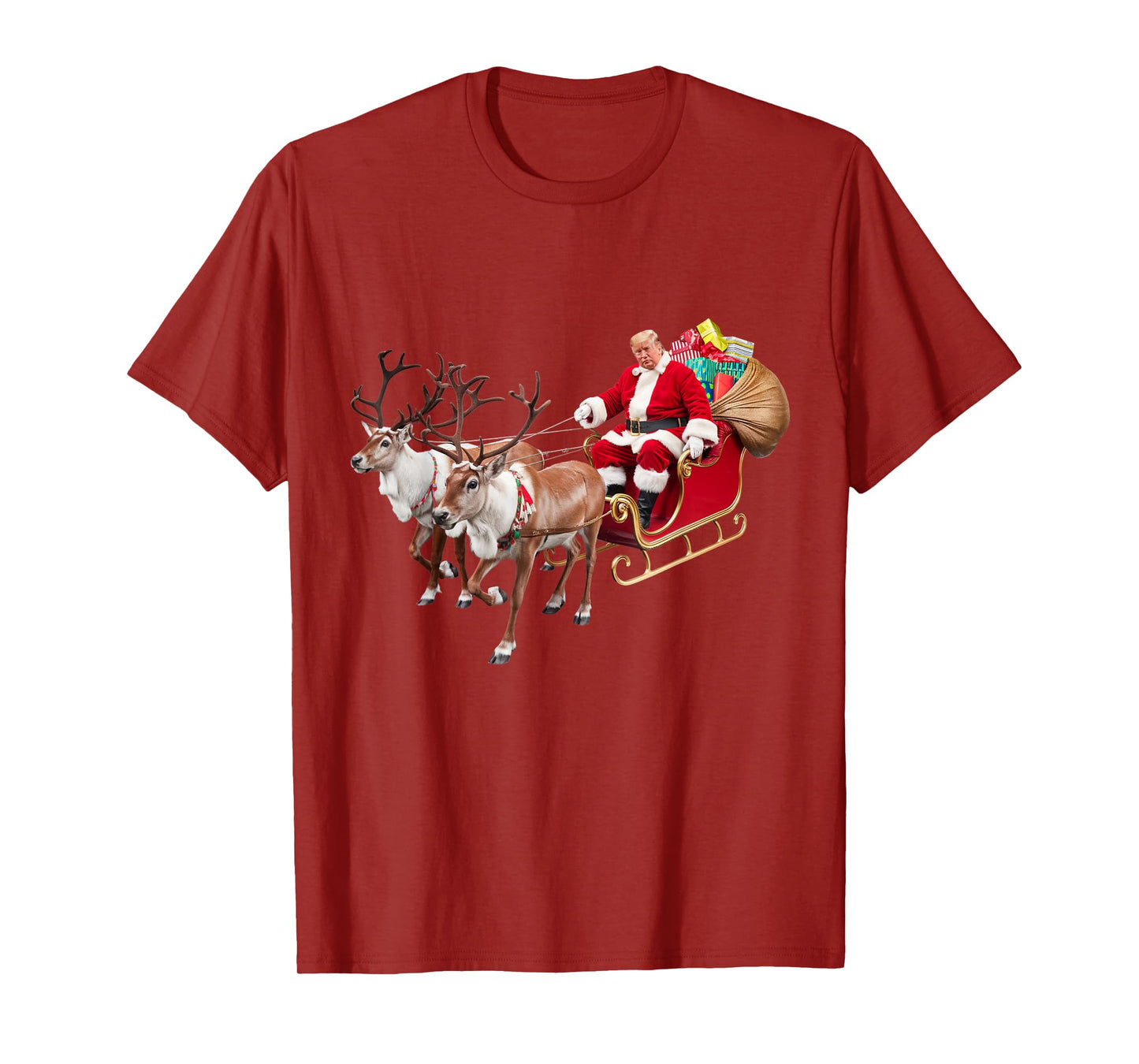 Donald Trump Santa Claus Sleigh Christmas Xmas USA President T-Shirt