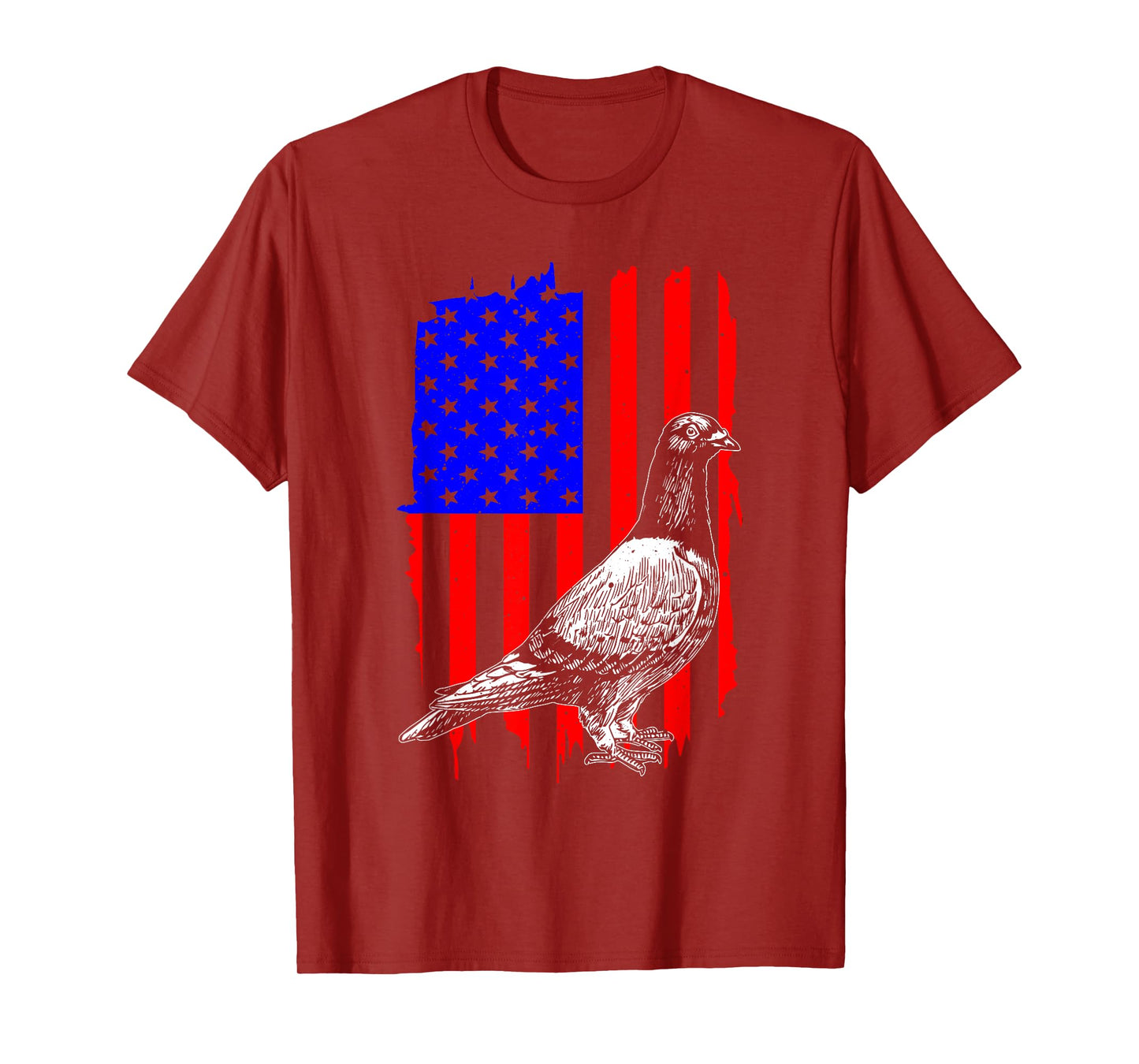 Cool Pigeon Design Men Women Patriotic US Flag Pigeon Lovers T-Shirt