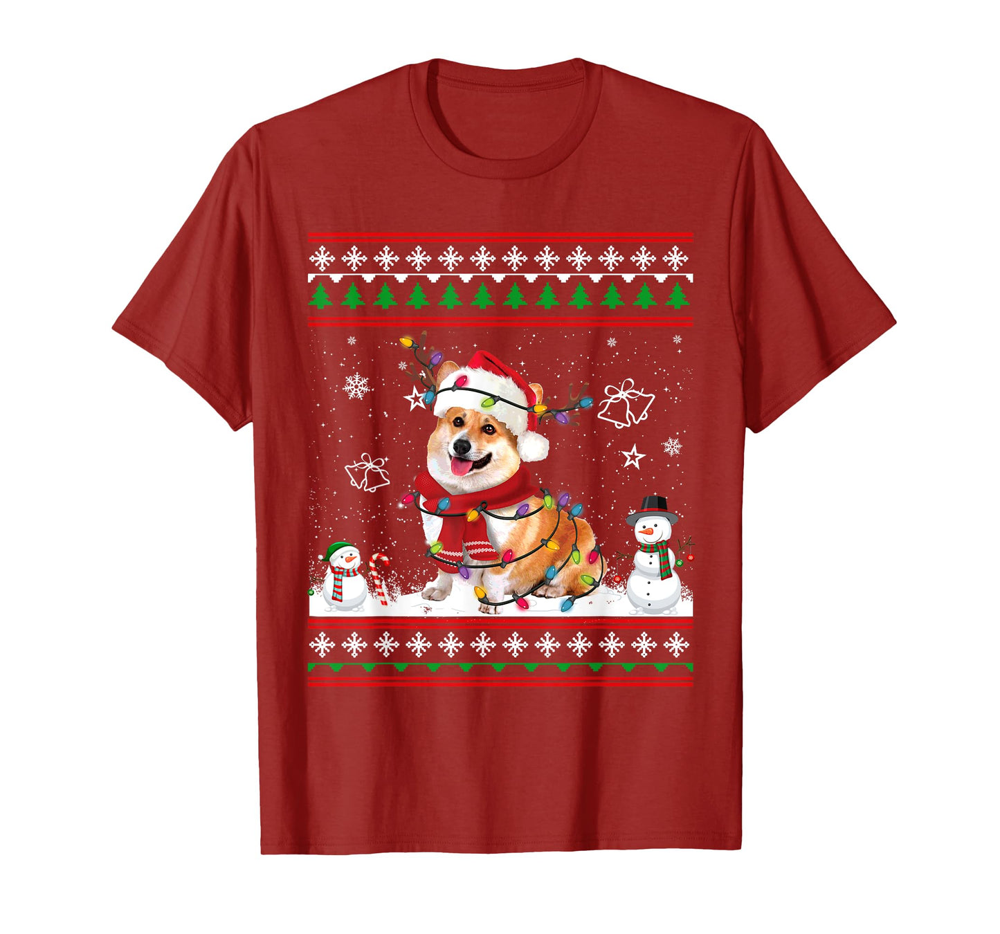 Corgi Christmas Ugly Sweater Funny Dog Lover Xmas T-Shirt