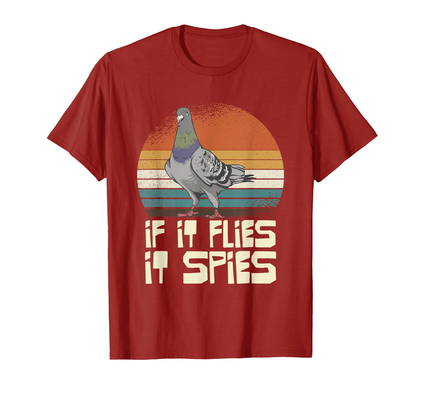 Pigeon If It Flies It Spies Retro T-Shirt