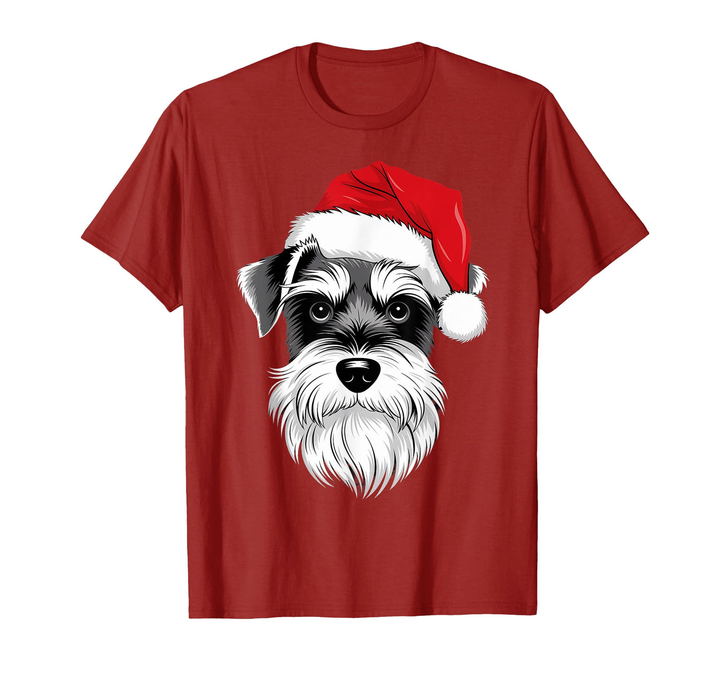 Mini Schnauzer Santa Dog on Miniature Schnauzer Christmas T-Shirt