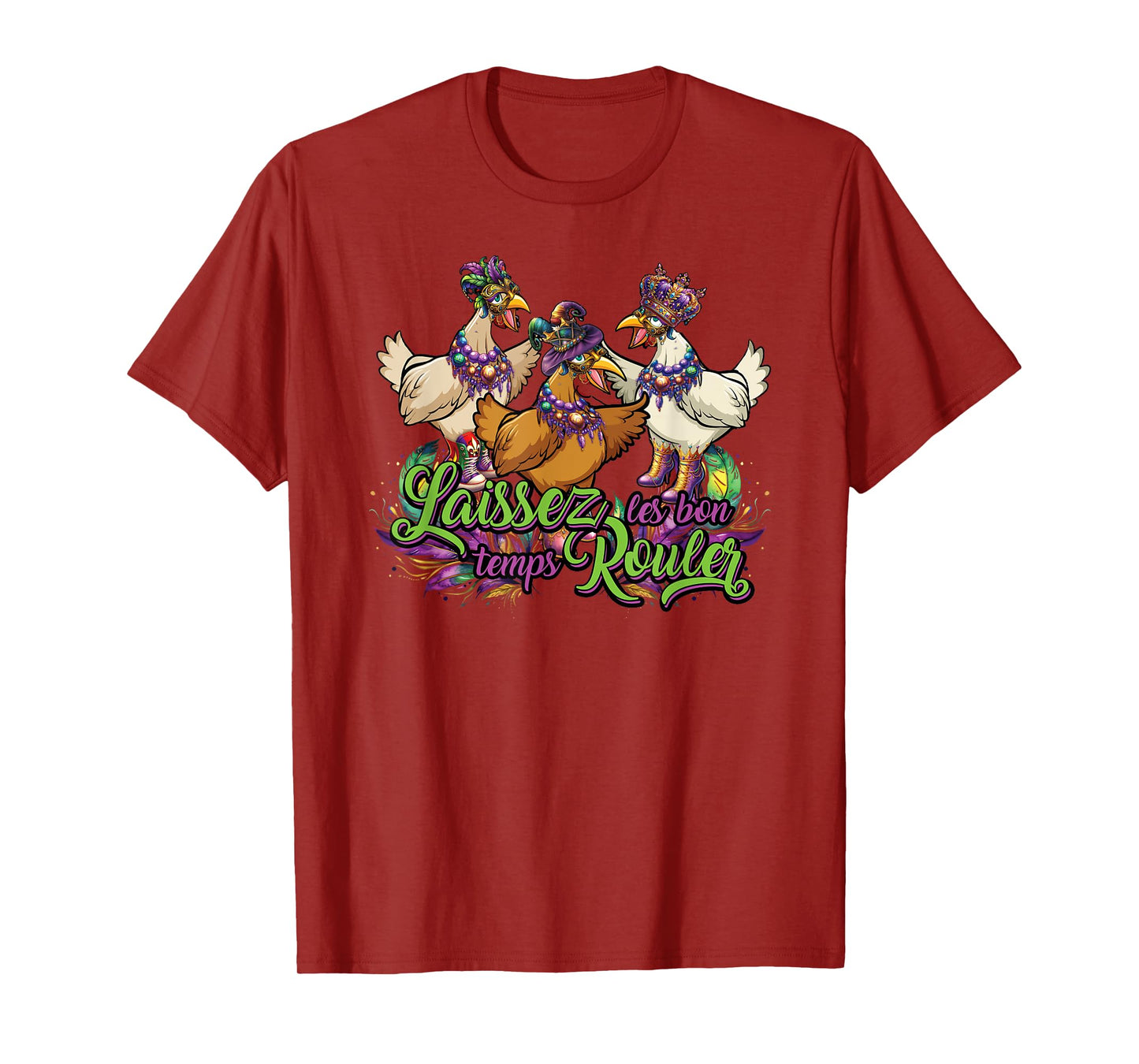 Mardi Gras Chicken Run Chicken Chase Fat Tuesday Carnival T-Shirt
