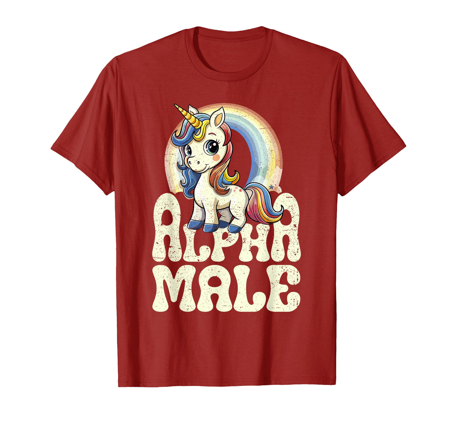 Alpha Male Unicorn Funny Sarcastic Ironic Weird Y2K Humor T-Shirt