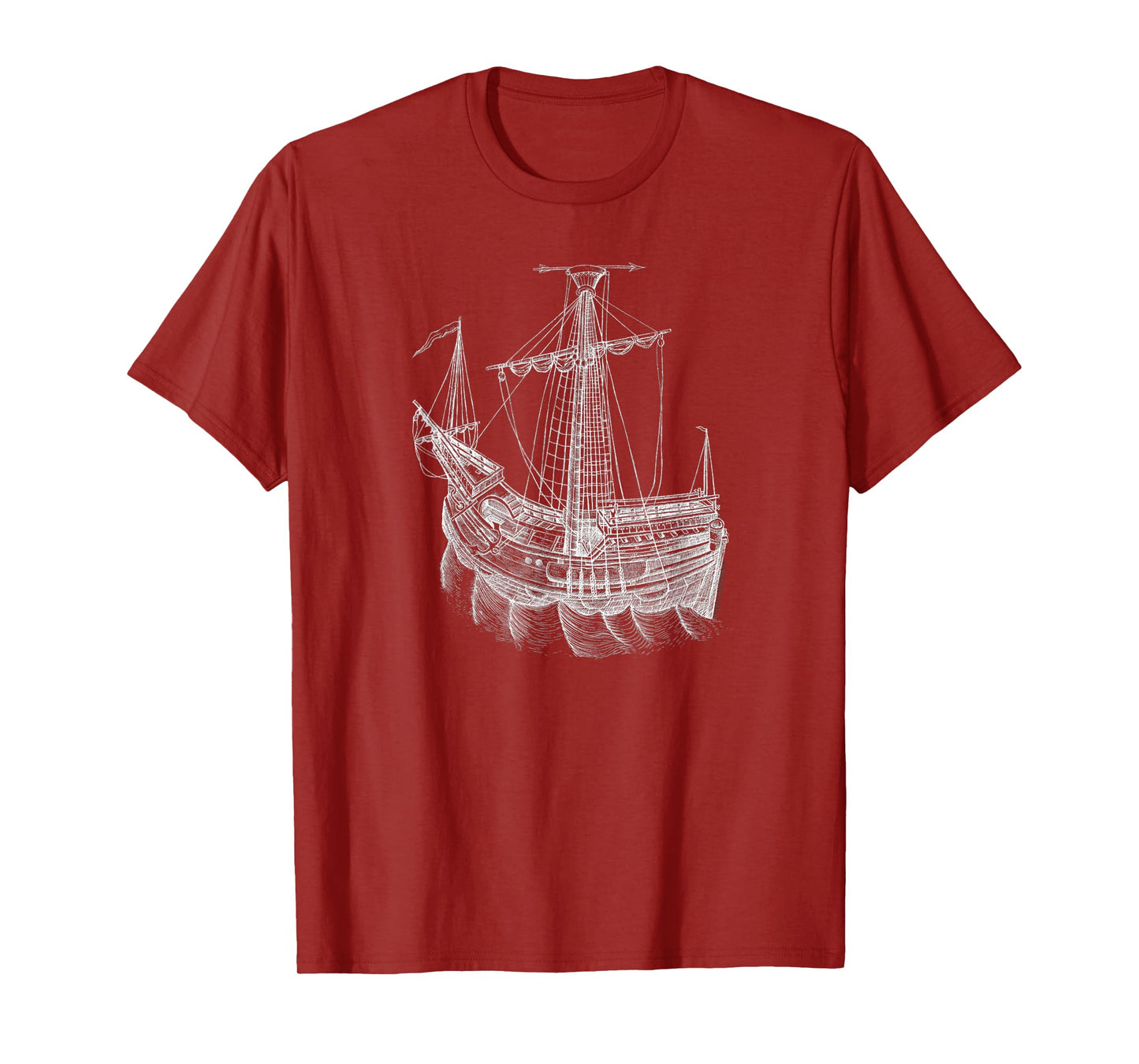 Vintage Historical Sailing Ship Drawing Sailing Ship T-Shirt