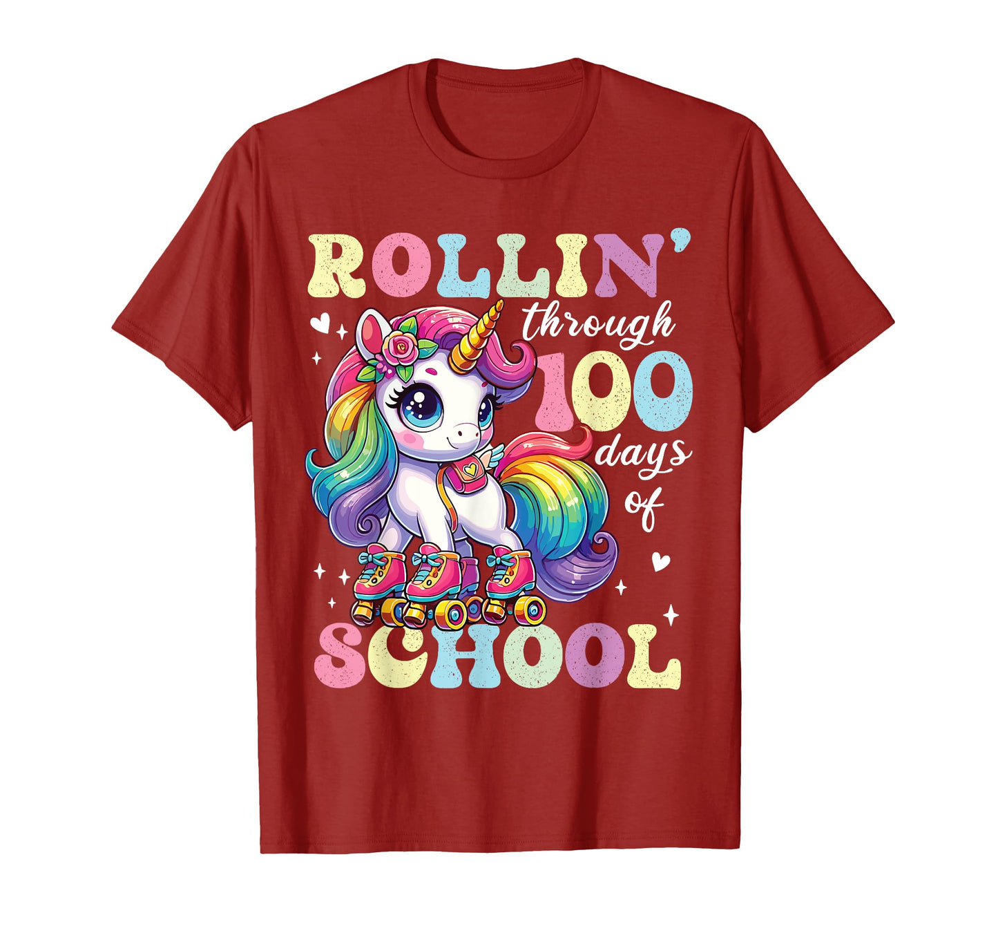Cute 100 Days of School Girls Unicorn 100th Day School kids T-Shirt
