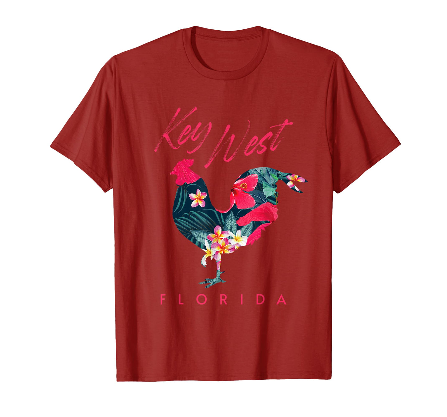 Key West Florida Chicken Lover Flower Hibiscus Souvenir T-Shirt
