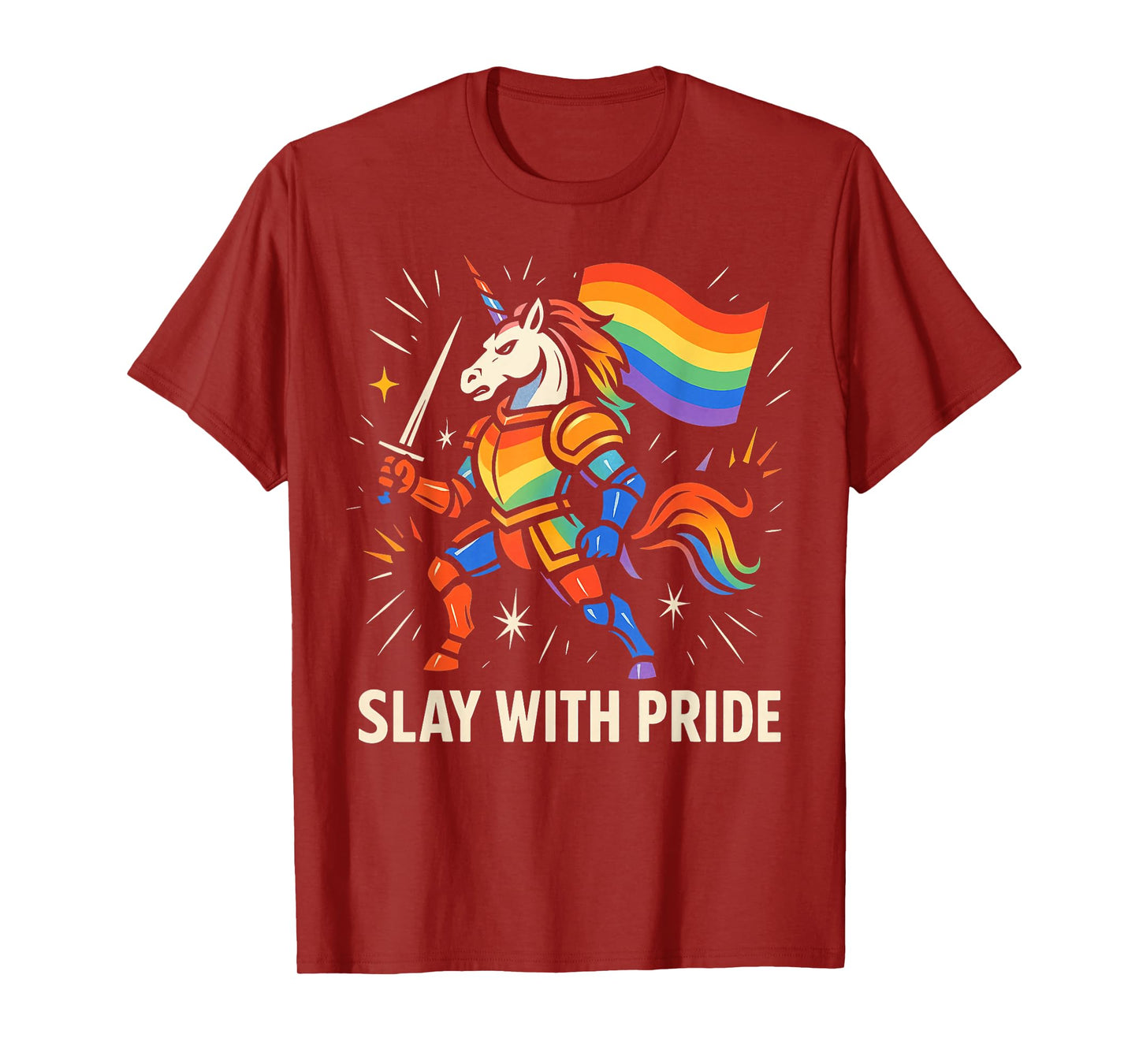 Slay With Pride Rainbow Unicorn Armor T-Shirt