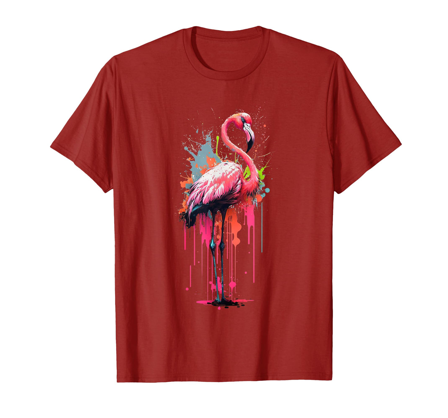 Girls Colorful Flamingo Bird Womens Realistic Flamingo T-Shirt