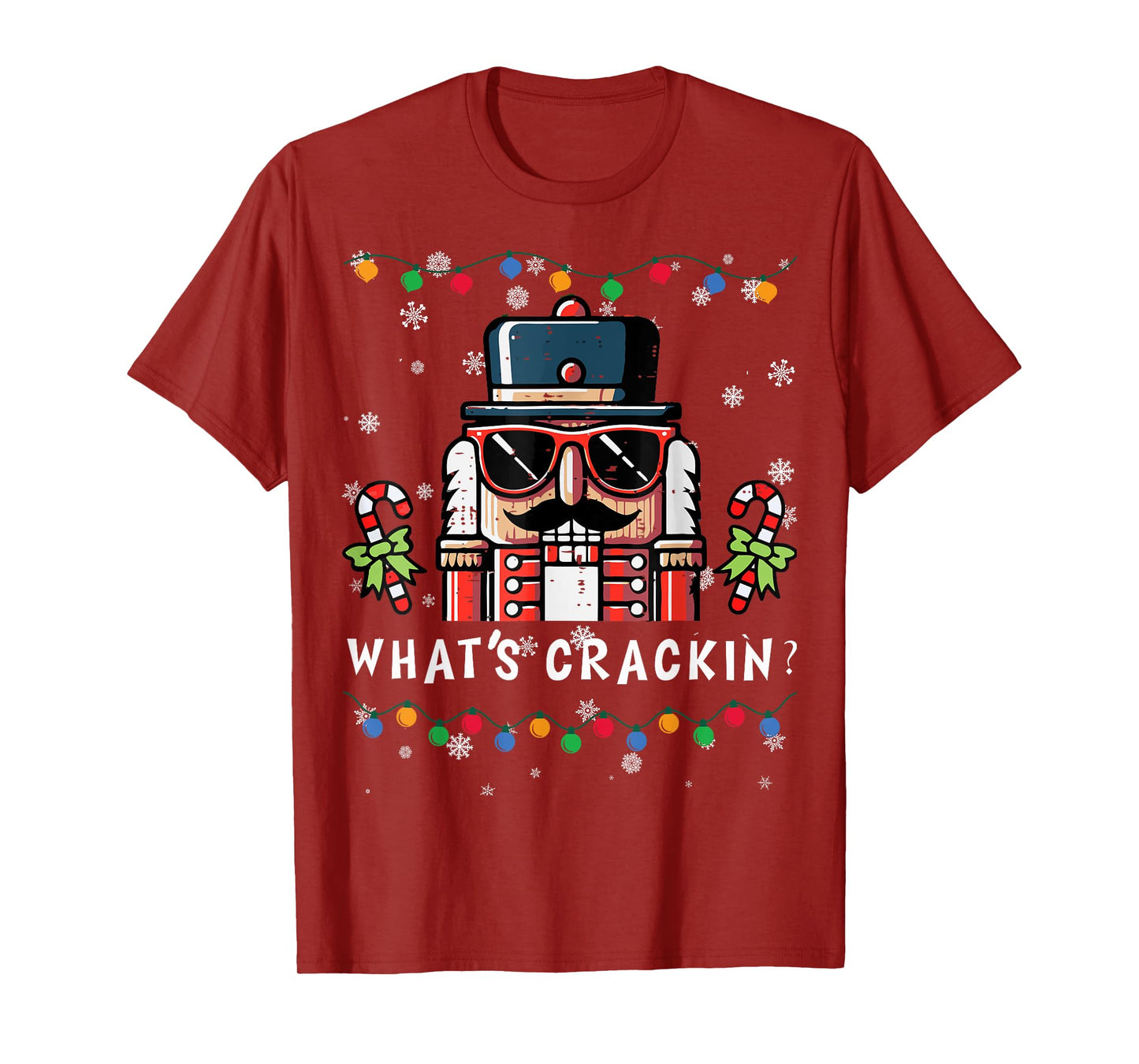 Christmas Nutcracker Whats Crackin Funny Xmas Men Women Kids T-Shirt