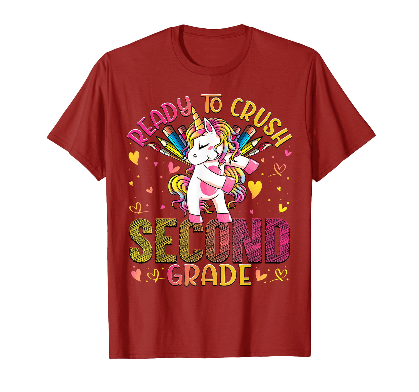 Ready to Crush Second 2nd Grade Back To School Unicorn Kids T-Shirt